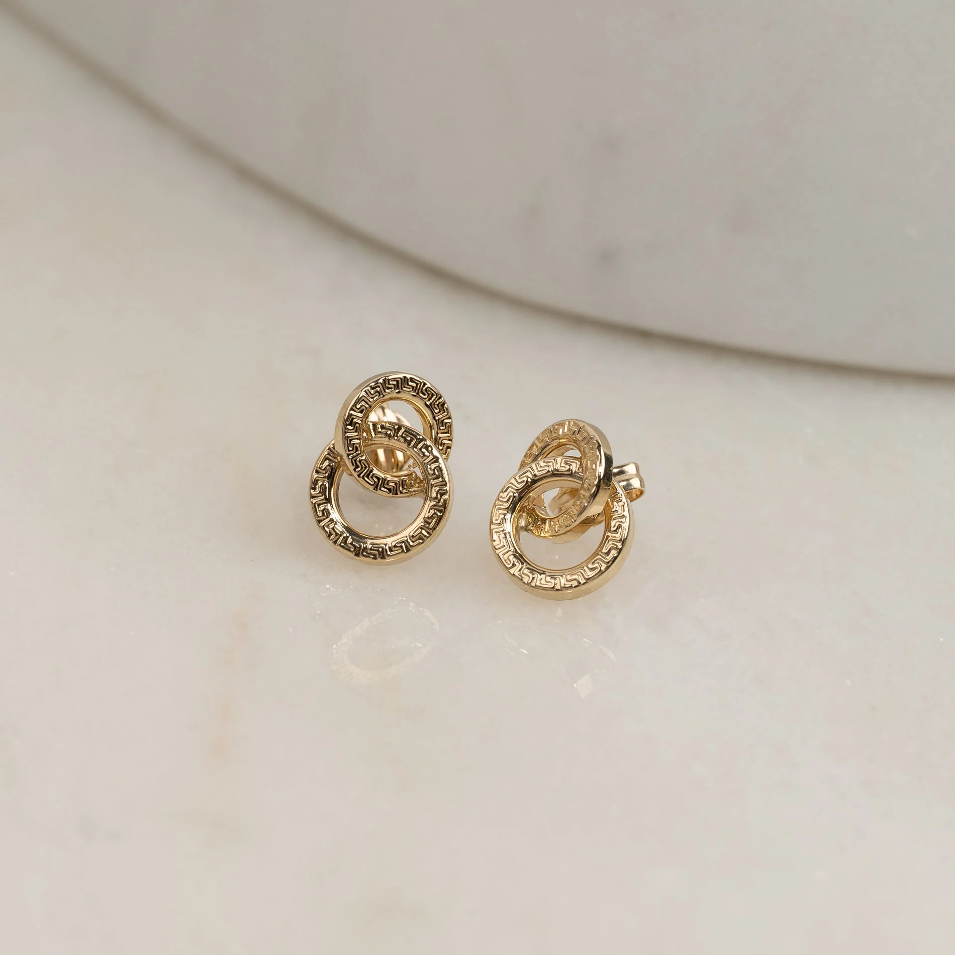 JOSEFINE MEDIUM SOLID GOLD STUD EARRING - Image 2