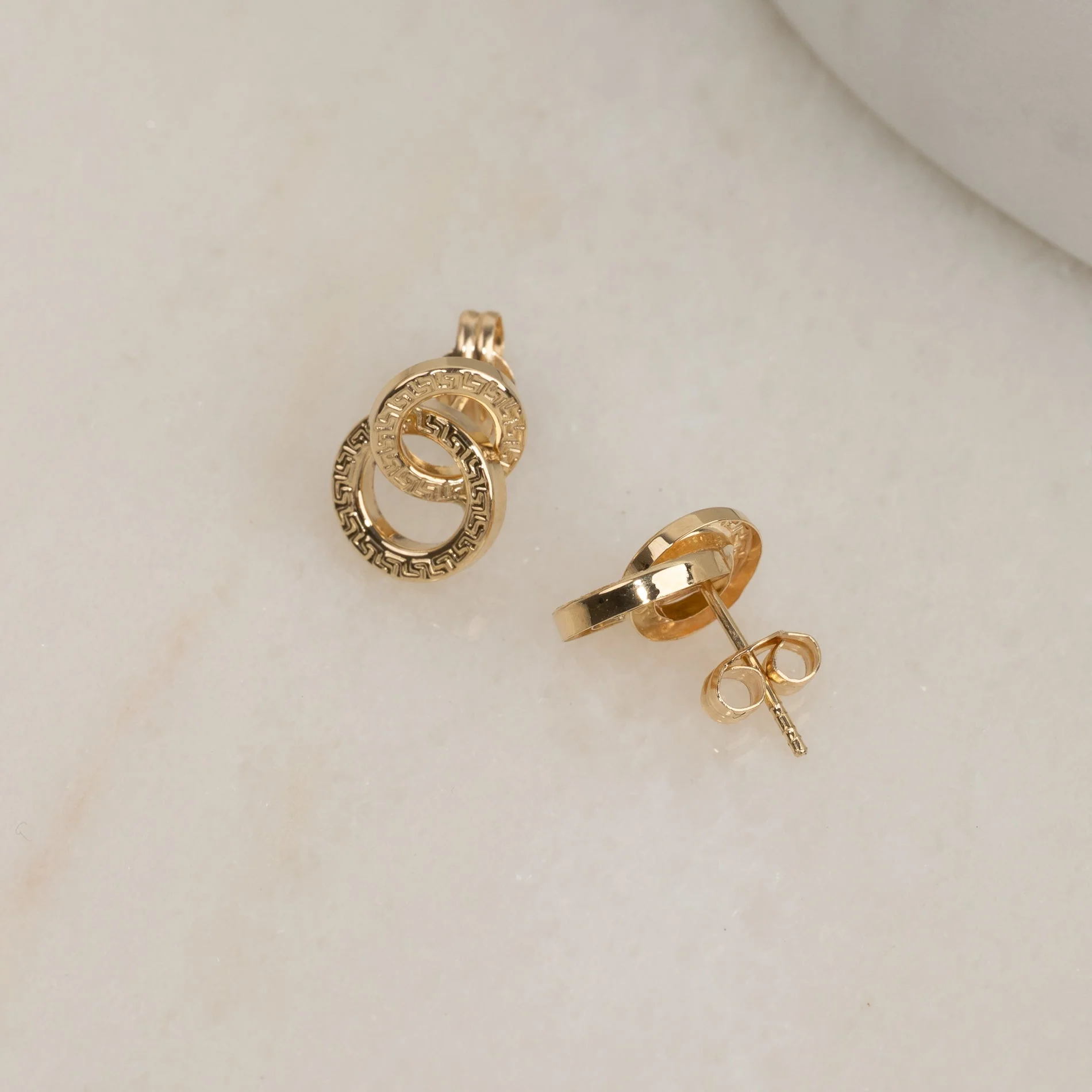 JOSEFINE MEDIUM SOLID GOLD STUD EARRING - Image 3