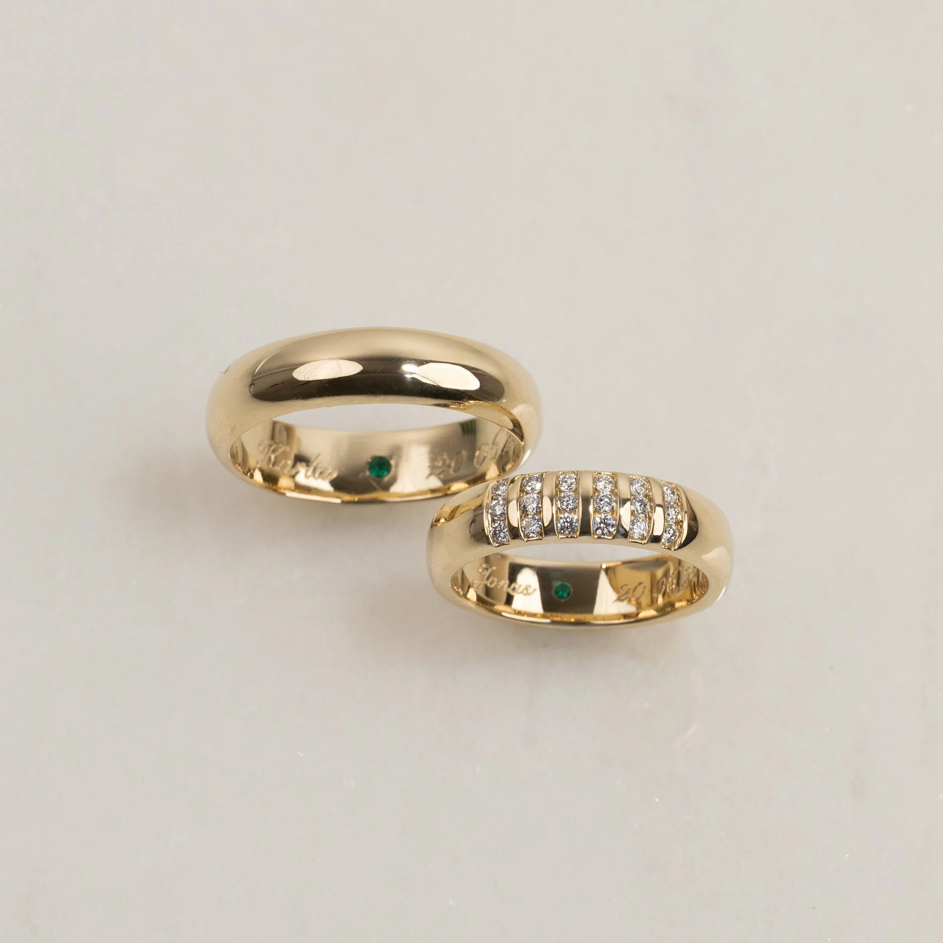 K&J CUSTOM D-SHAPE WEDDING BANDS - Image 2