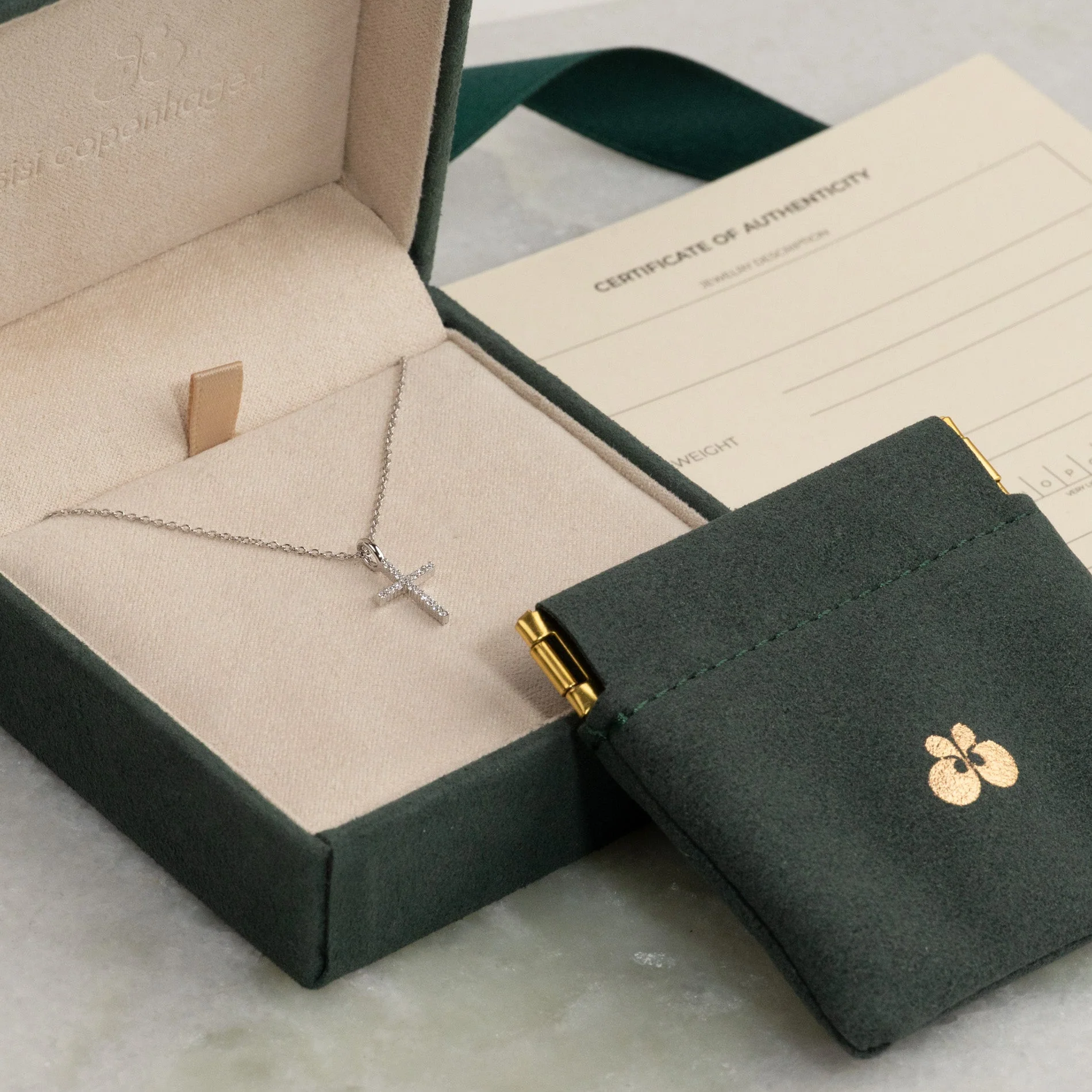 LAB-DIAMOND CROSS PENDANT- 0.08ct - WG - Image 6