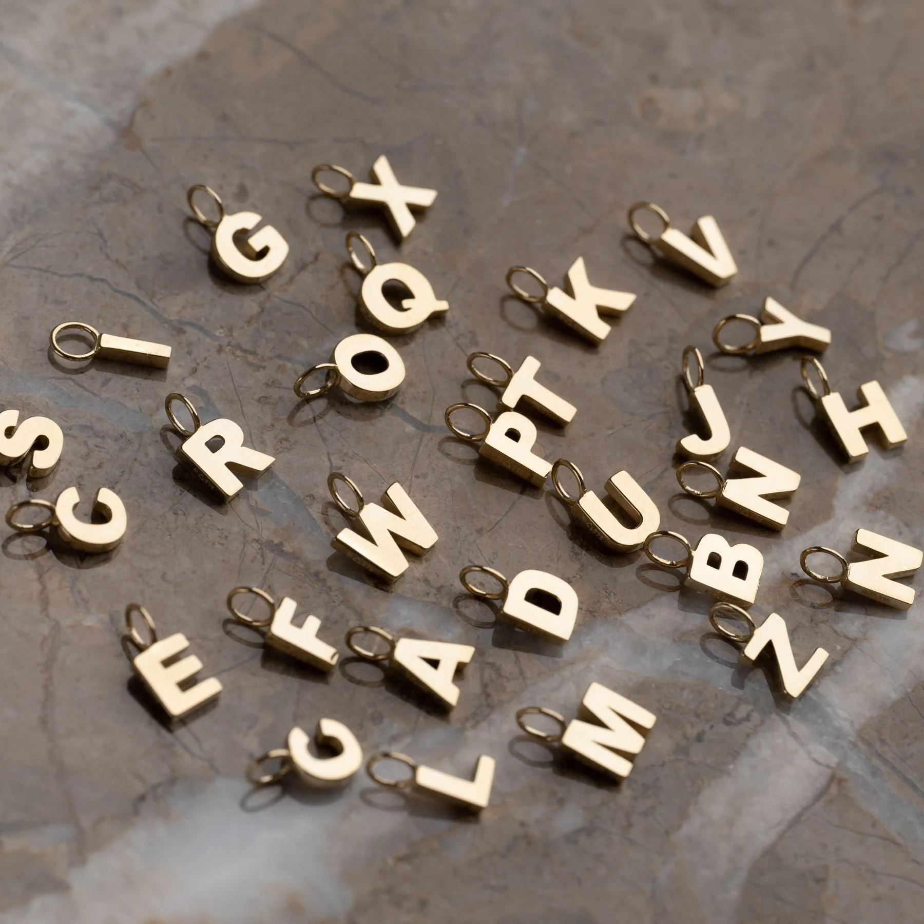 LETTER SOLID GOLD PENDANT