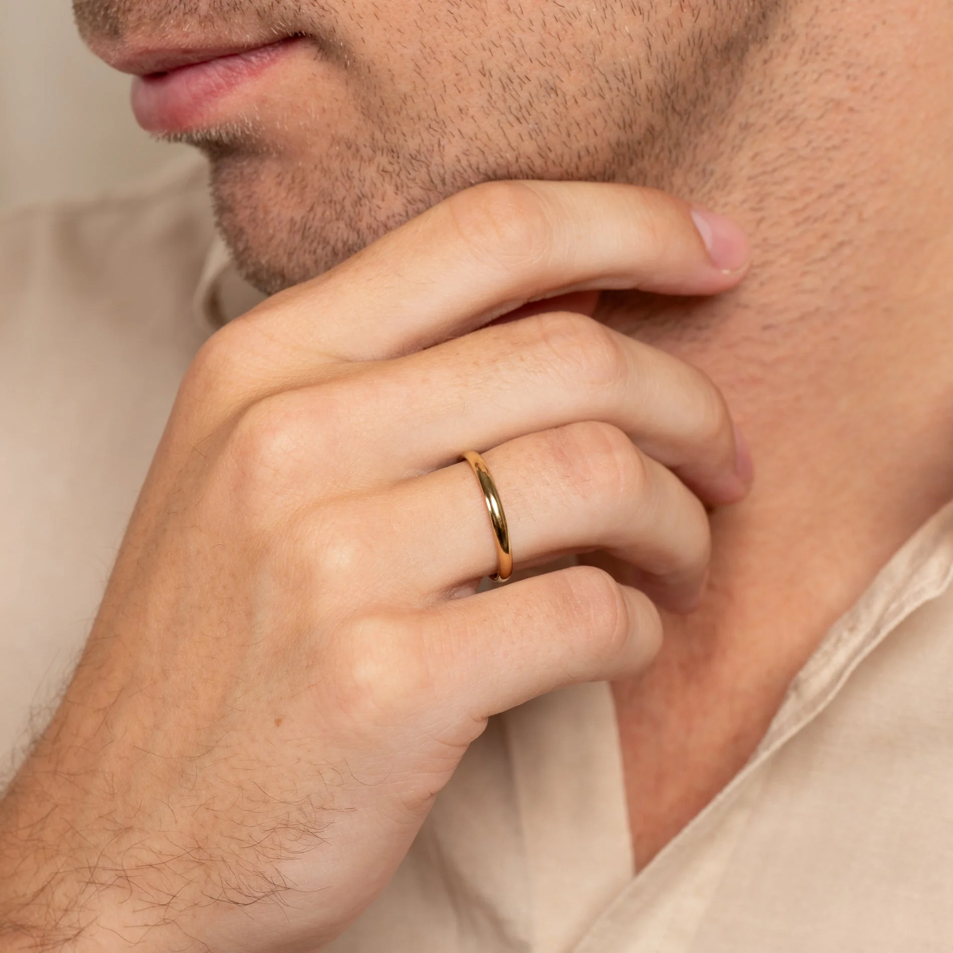 OVAL COURT WEDDING BAND - 2.5mm - YG - Image 5