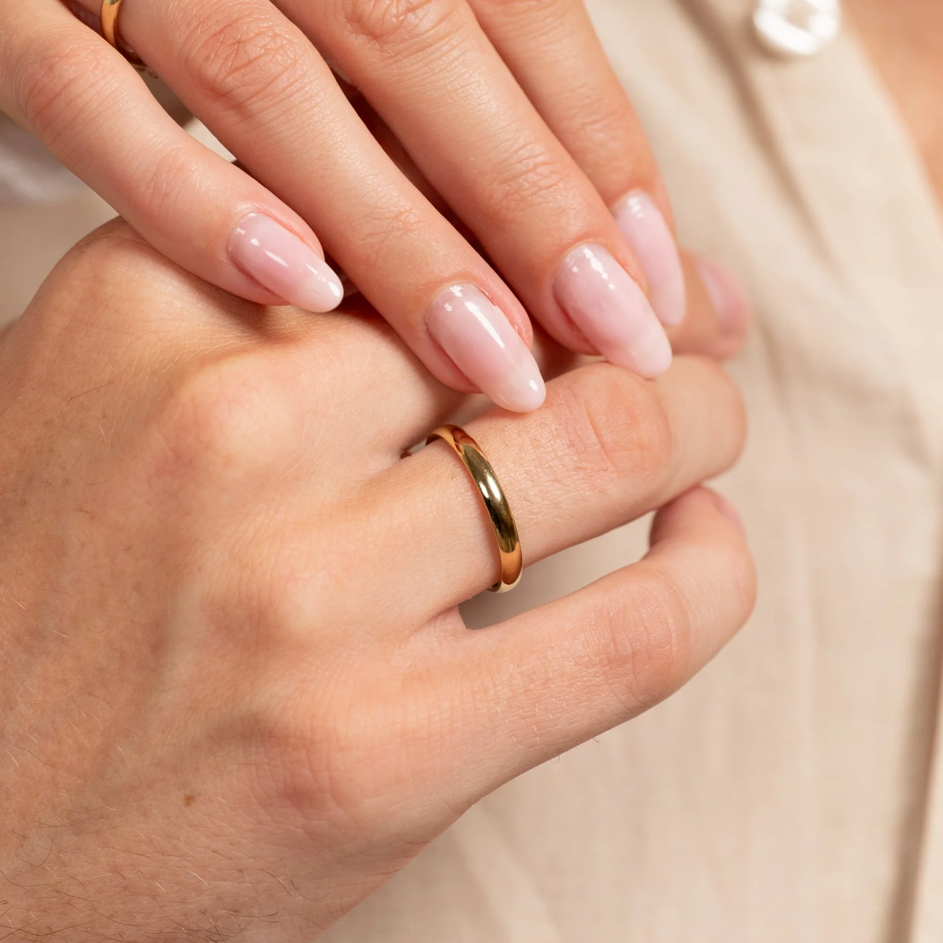 OVAL COURT WEDDING BAND - 3mm - YG - Image 5