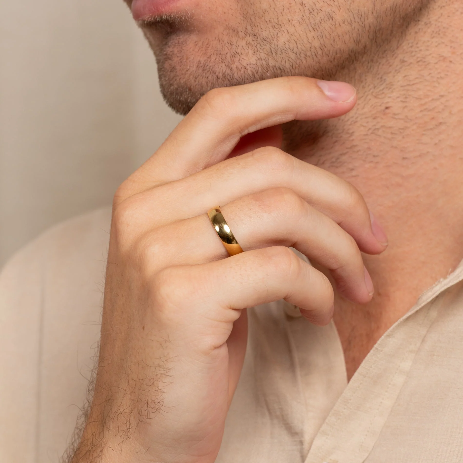 OVAL COURT WEDDING BAND - 5mm - YG - Image 2