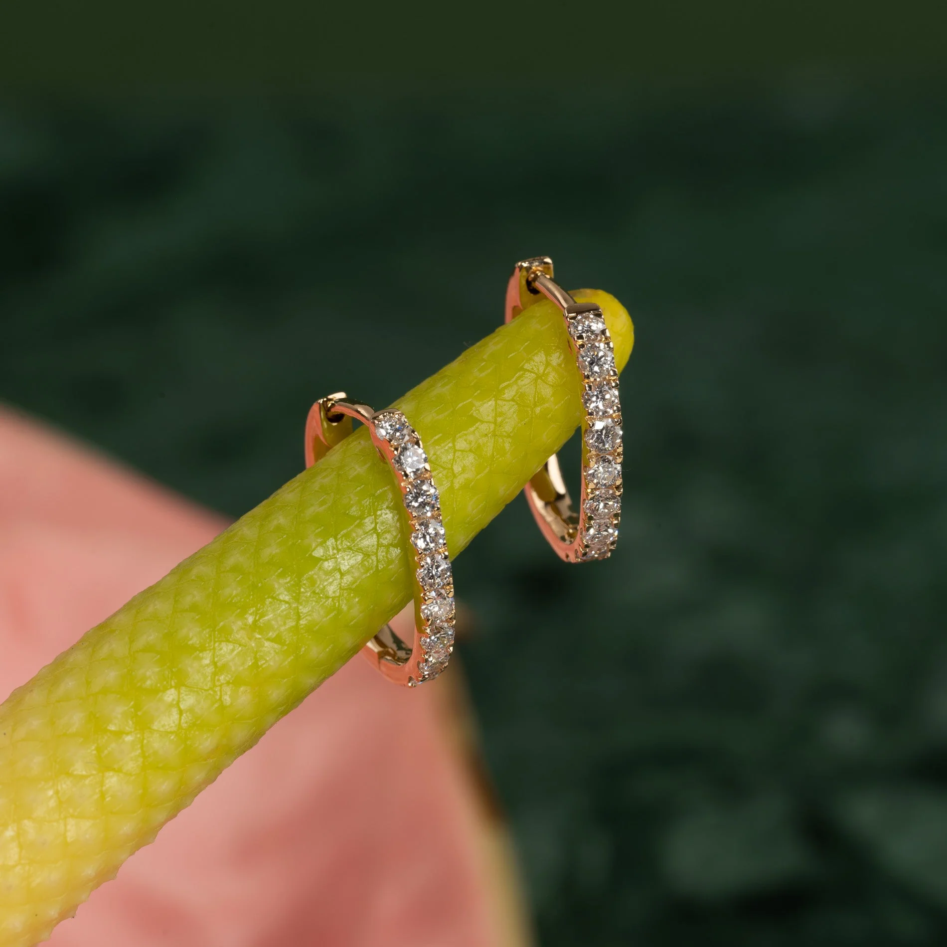 OVAL LAB-DIAMOND CREOL EARRING - 0.45ct - YG