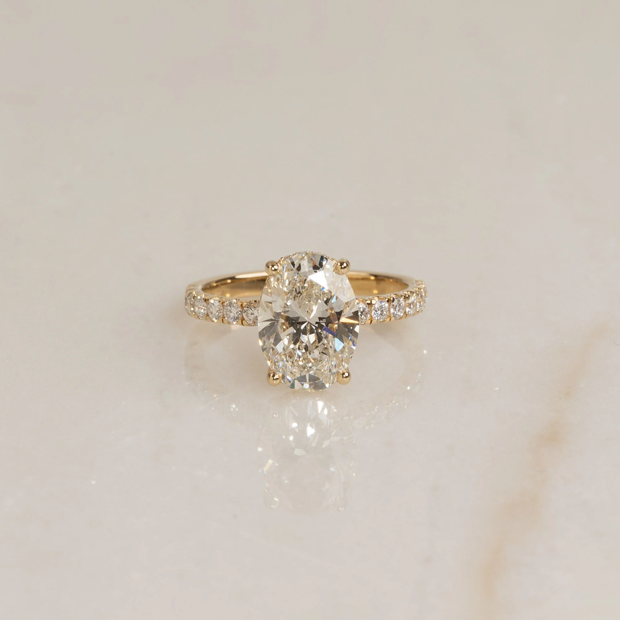 OVAL HIDDEN-HALO DIAMOND RING - 3.3ct - Image 3