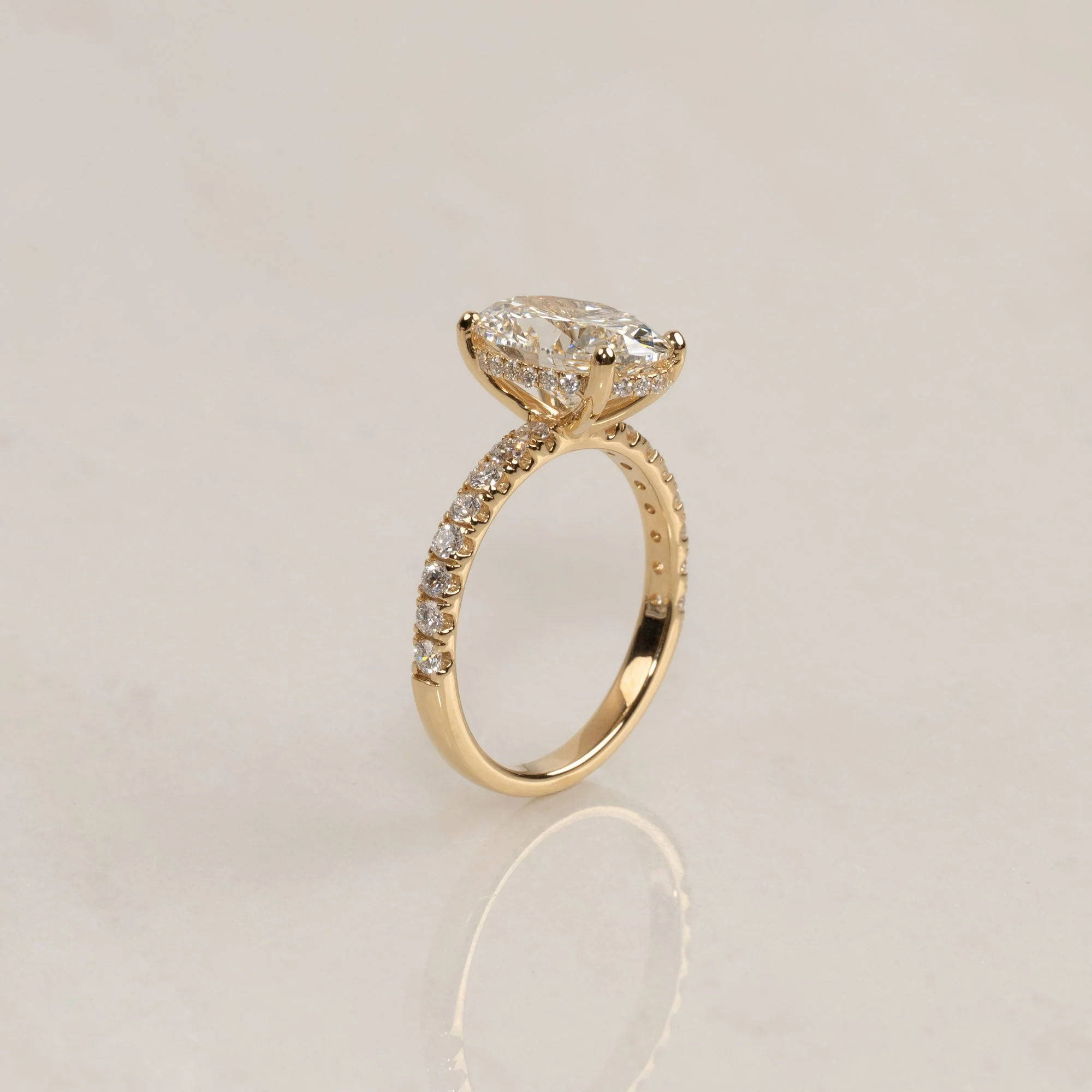 OVAL HIDDEN-HALO DIAMOND RING - 3.3ct - Image 4