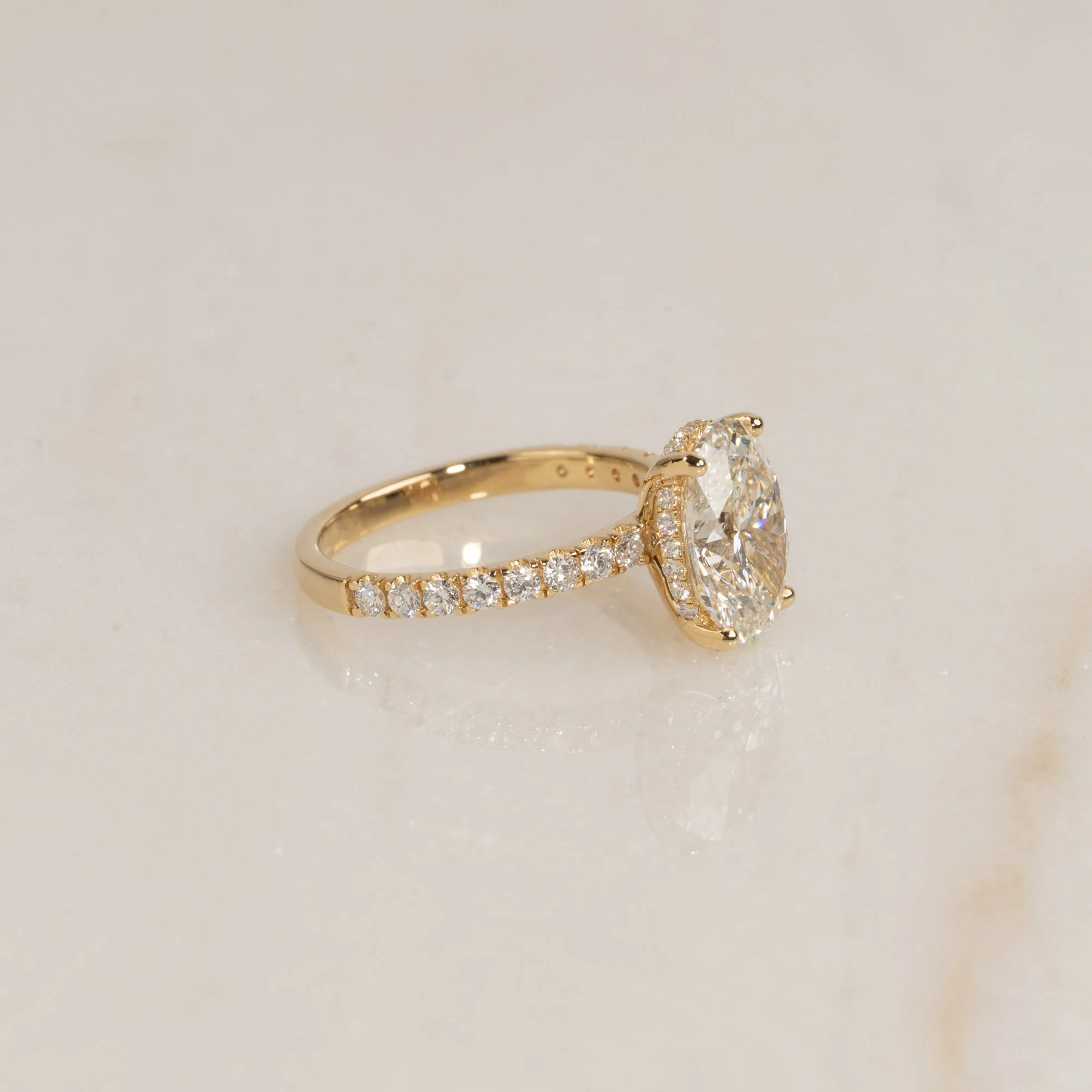 OVAL HIDDEN-HALO DIAMOND RING - 3.3ct - Image 5