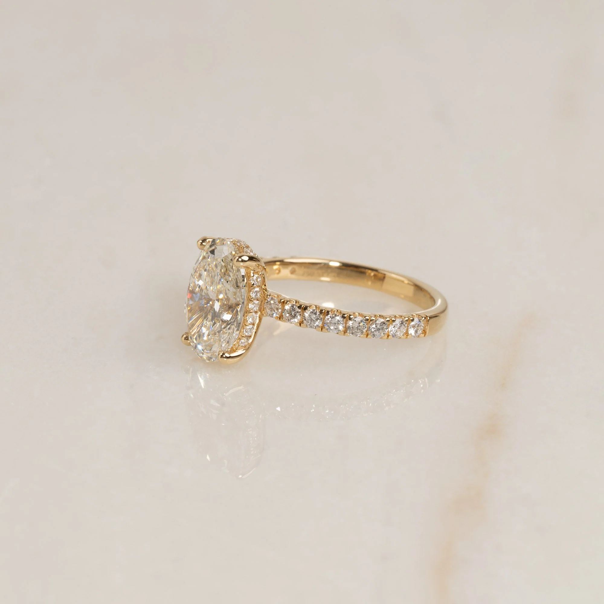 OVAL HIDDEN-HALO DIAMOND RING - 3.3ct - Image 6