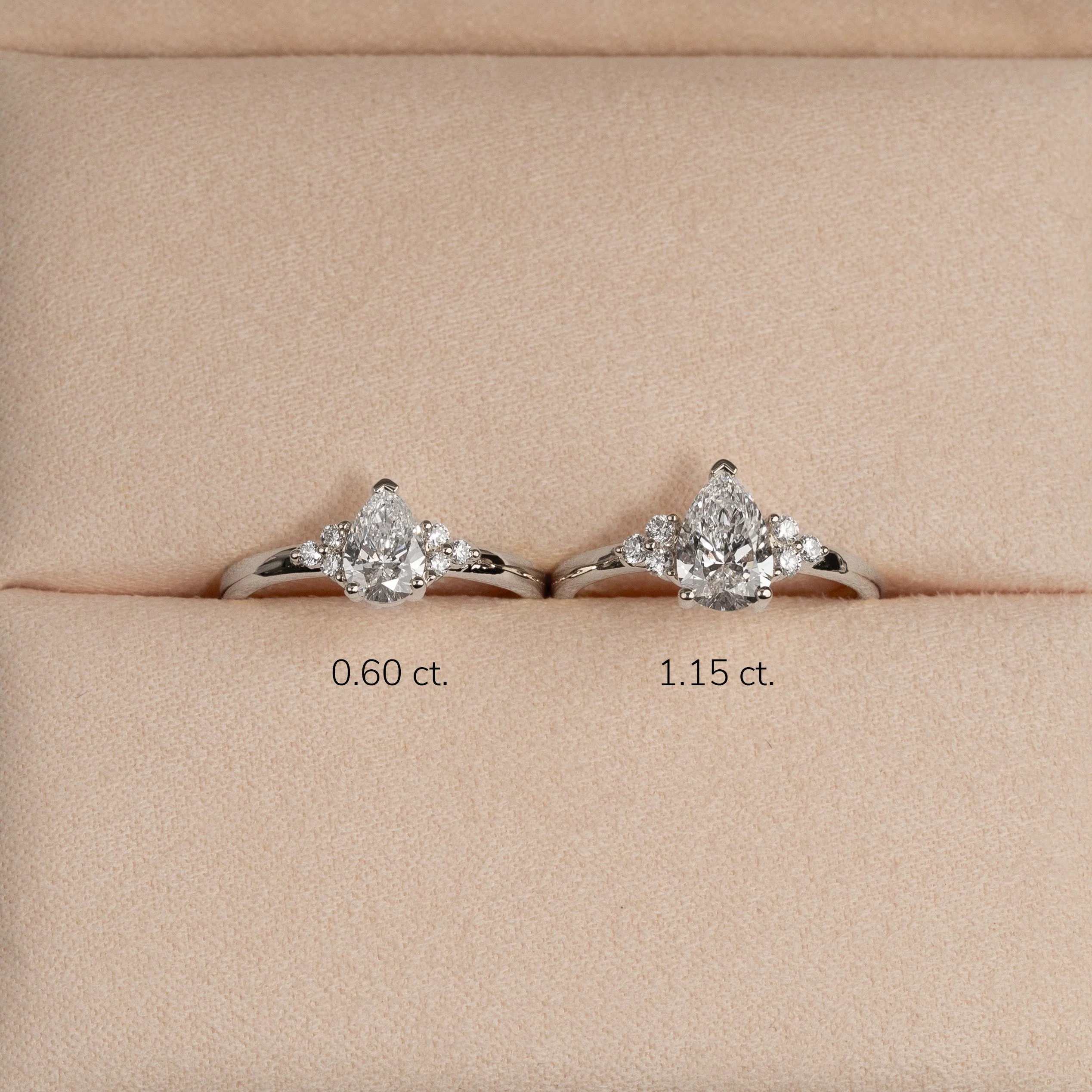 PEAR-CUT TRIAD LAB-DIAMOND RING - 1.15ct - WG - Image 10