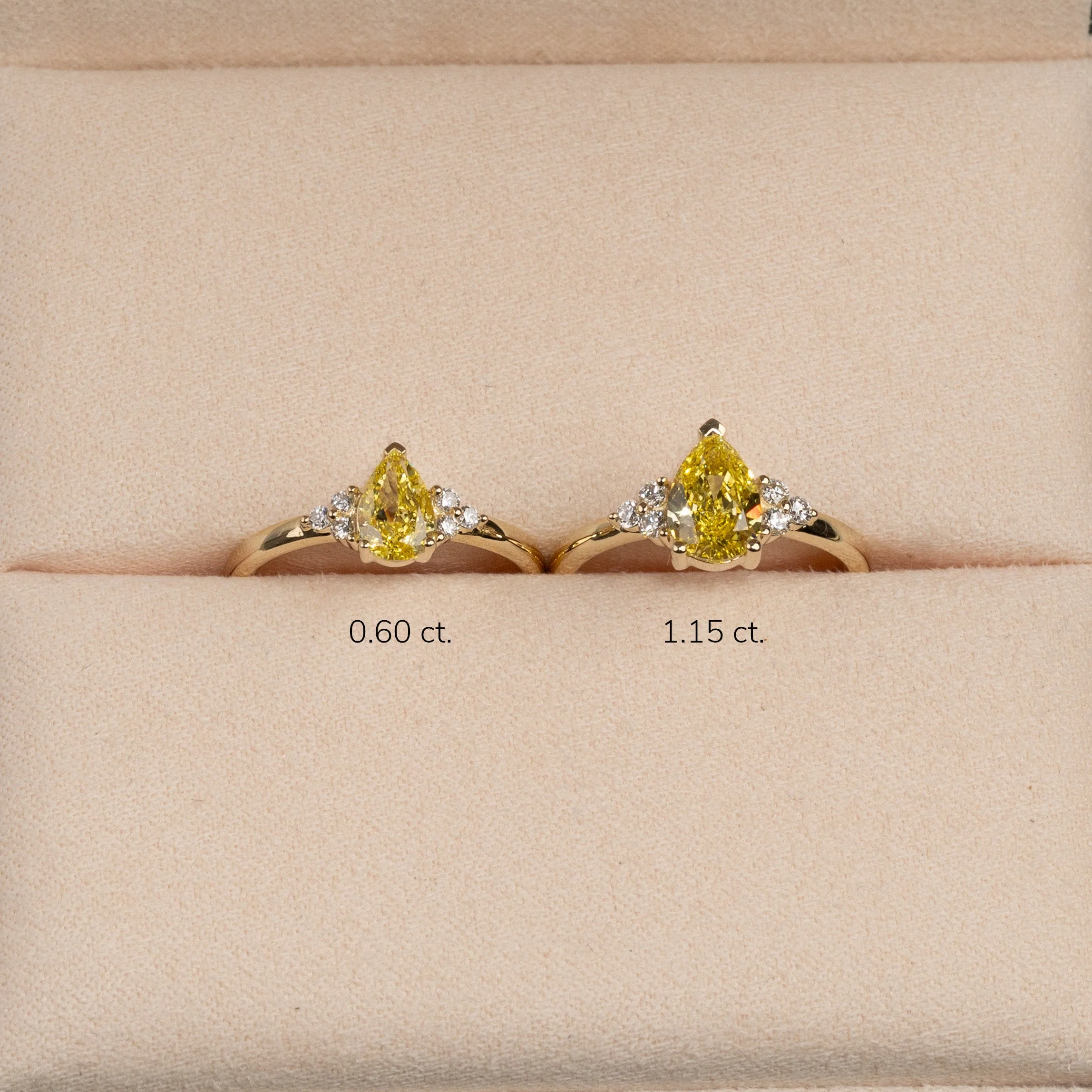 PEAR-CUT TRIAD YELLOW LAB-DIAMOND RING - 1.15ct - YG - Image 9