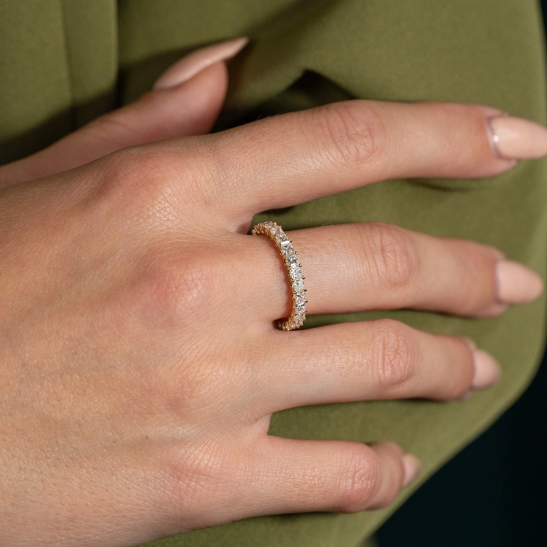 PRINCESS-CUT FULL-ALLIANCE LAB-DIAMOND RING - 2.0ct - YG - Image 3