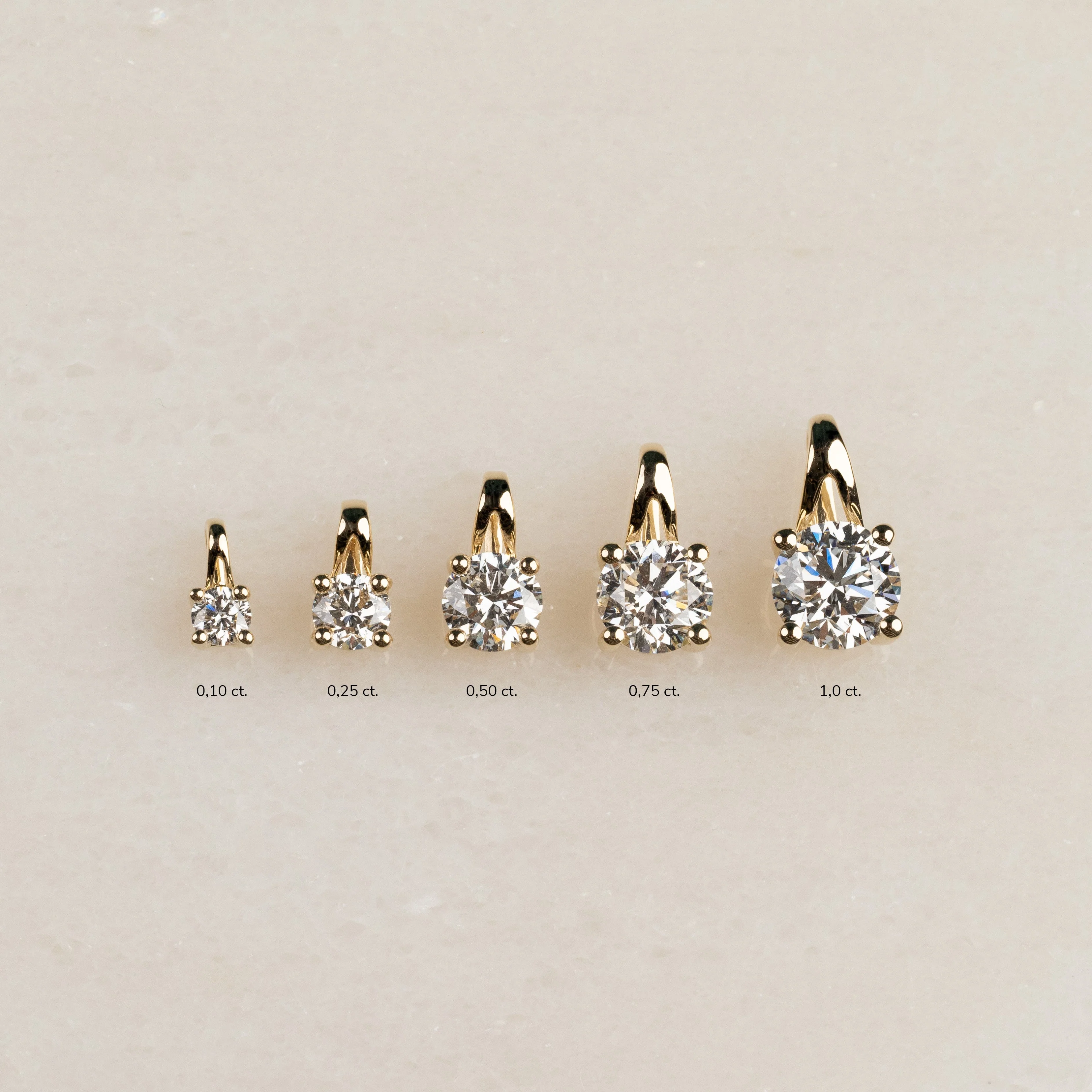 PRONG SOLITAIRE LAB-DIAMOND PENDANT - 0.1ct - YG - Image 12