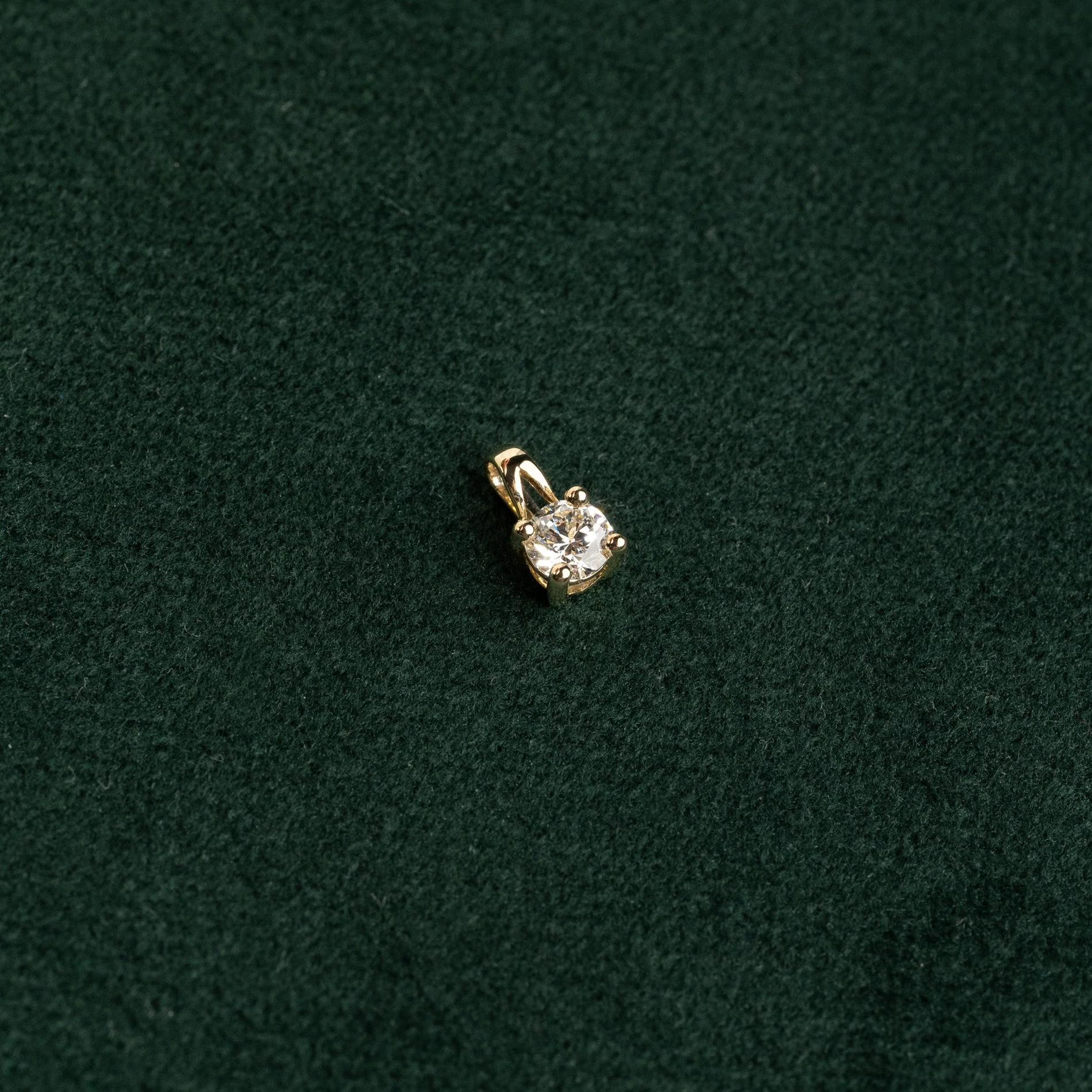 PRONG SOLITAIRE LAB-DIAMOND PENDANT - 0.25ct - YG