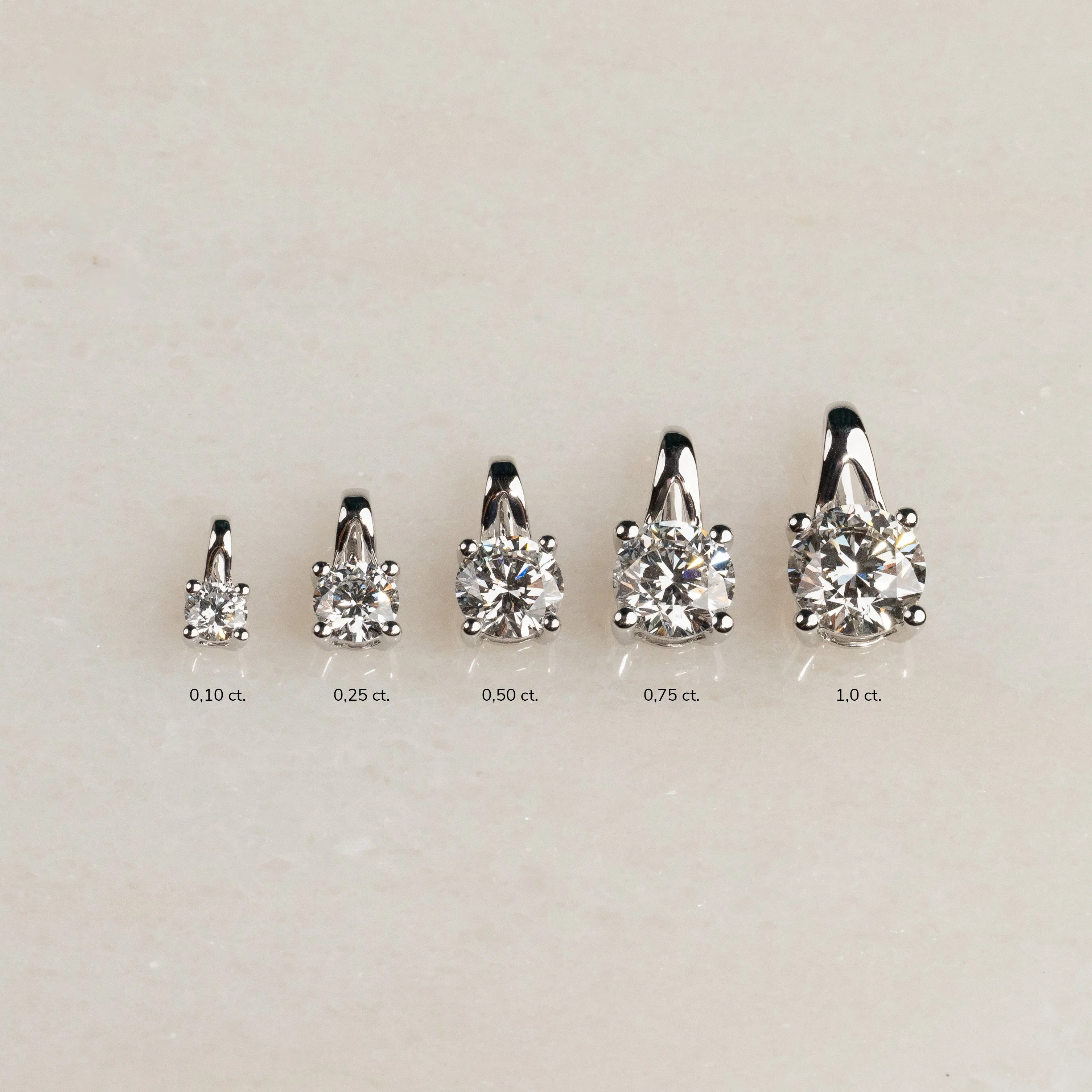 PRONG SOLITAIRE LAB-DIAMOND PENDANT - 0.5ct - WG - Image 14