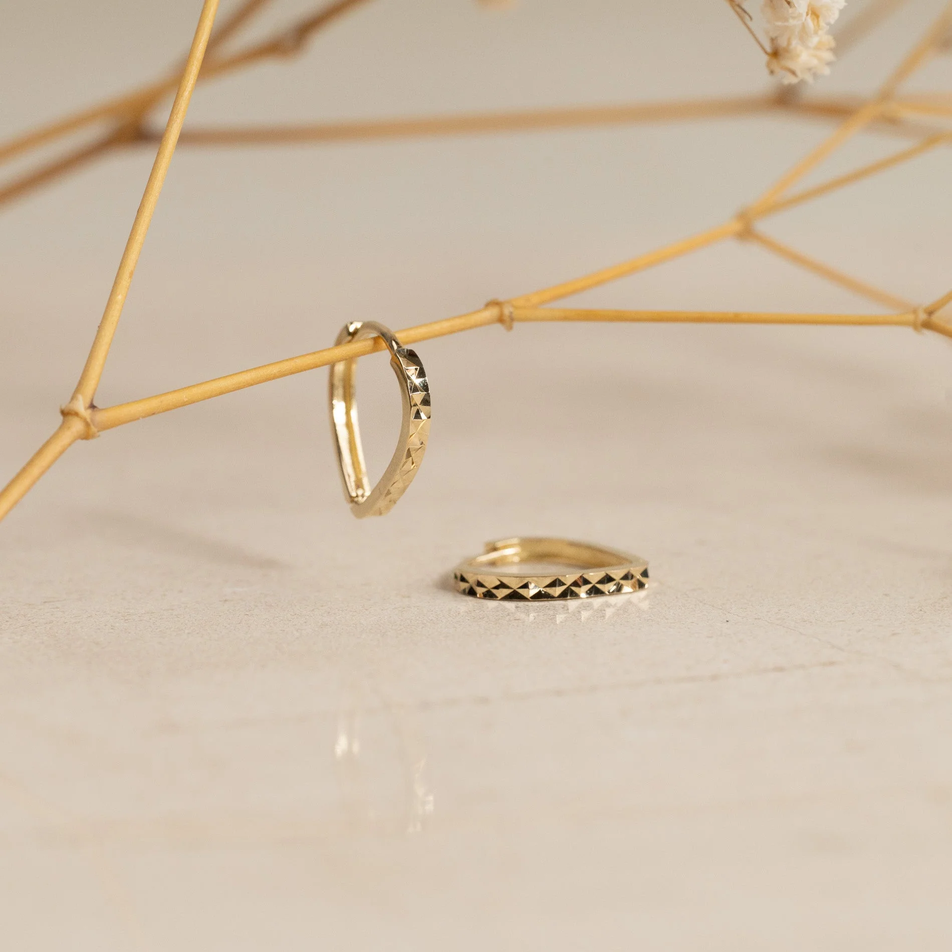 RAMONA SOLID GOLD HUGGIE EARRING
