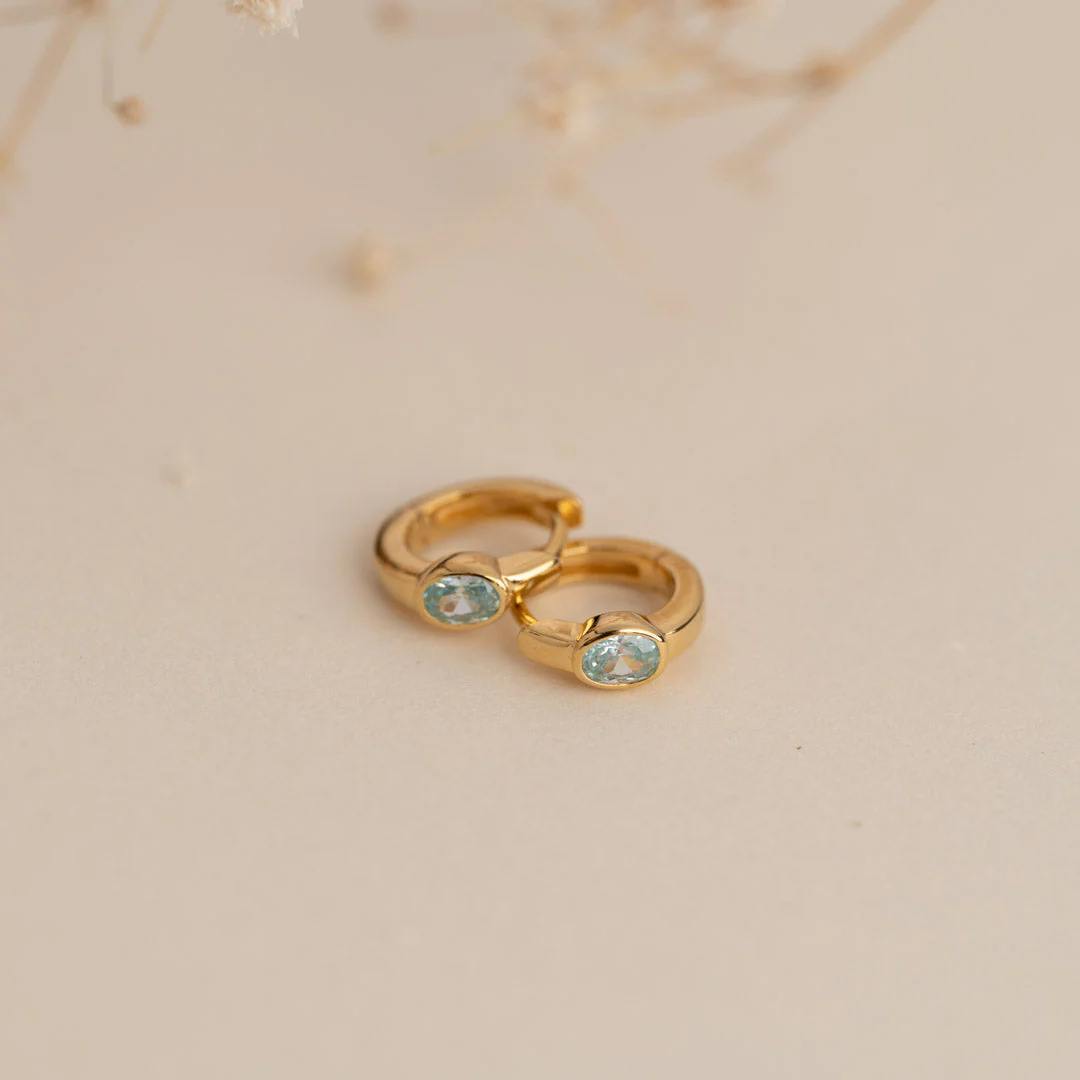 REBEKKA BLUE GOLDEN CREOL EARRING