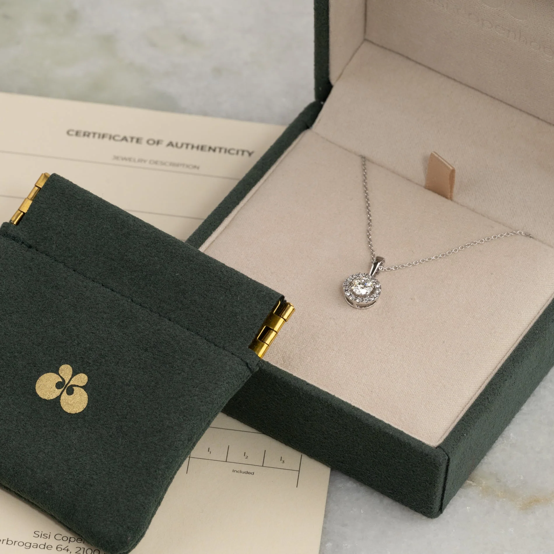 ROUND HALO LAB-DIAMOND PENDANT - 0.66ct - WG - Image 7
