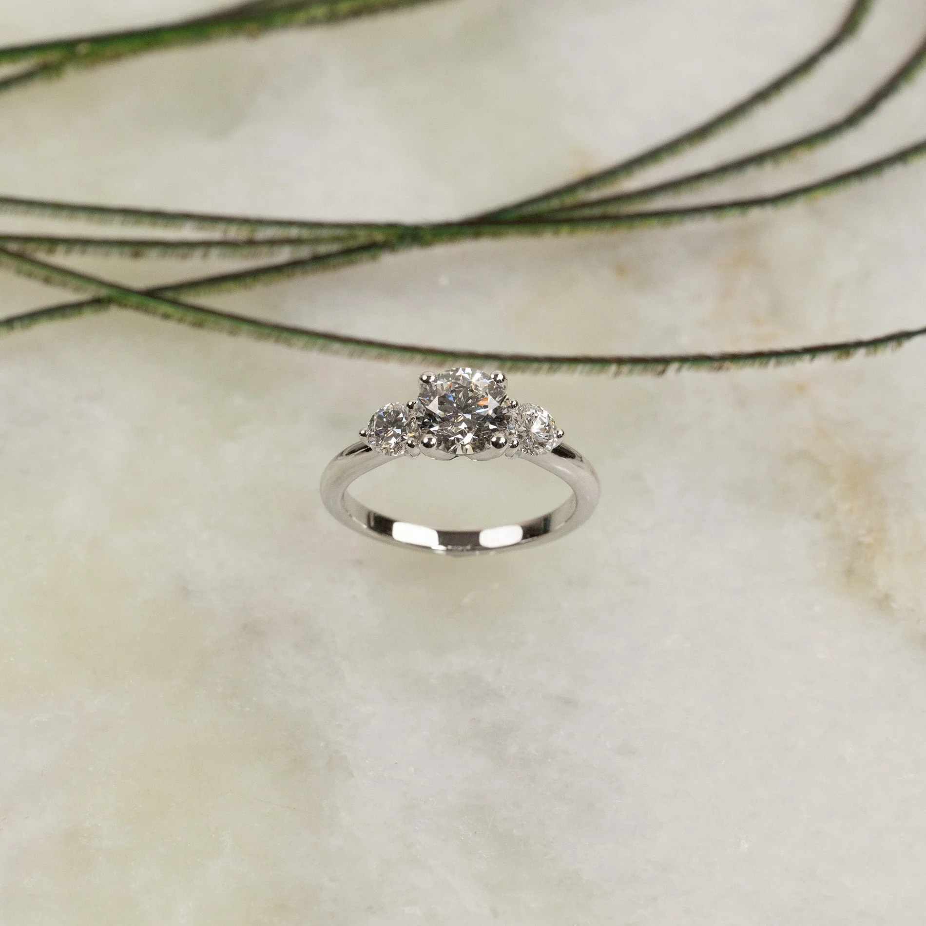 ROUND TRILOGY LAB-DIAMOND RING - 1.7ct - WG