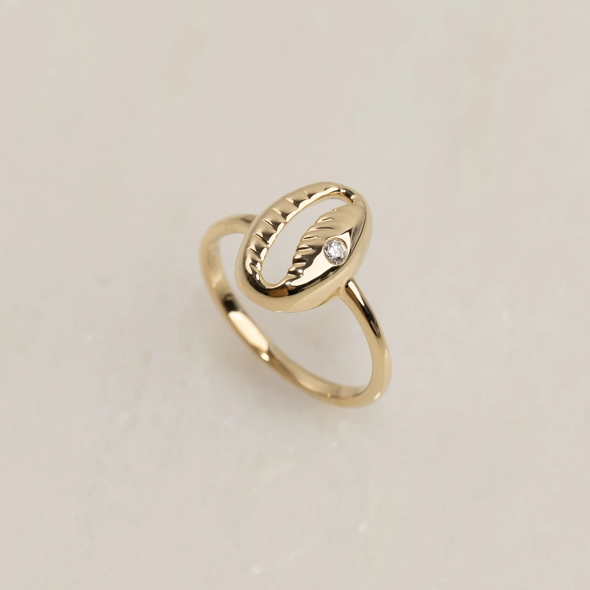 SEA SHELL LAB-DIAMOND RING - 0.03ct - Image 3