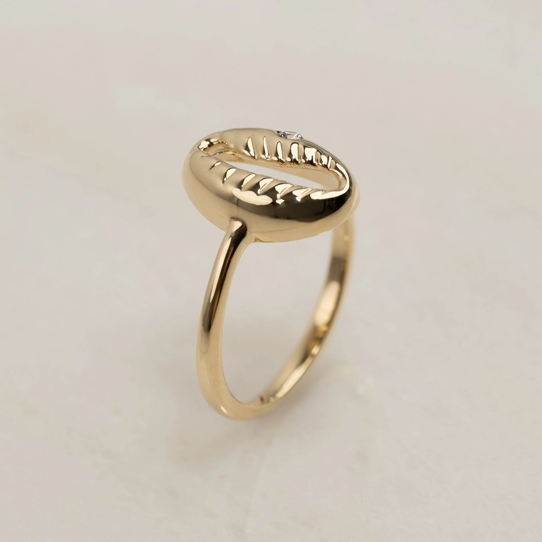 SEA SHELL LAB-DIAMOND RING - 0.03ct - Image 5