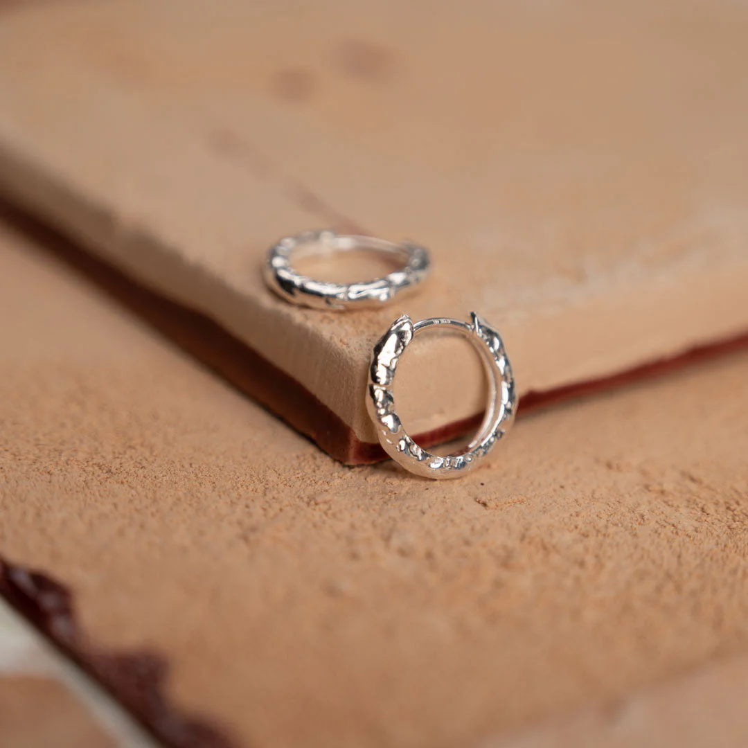 SELINA SMALL SILVER CREOL EARRING