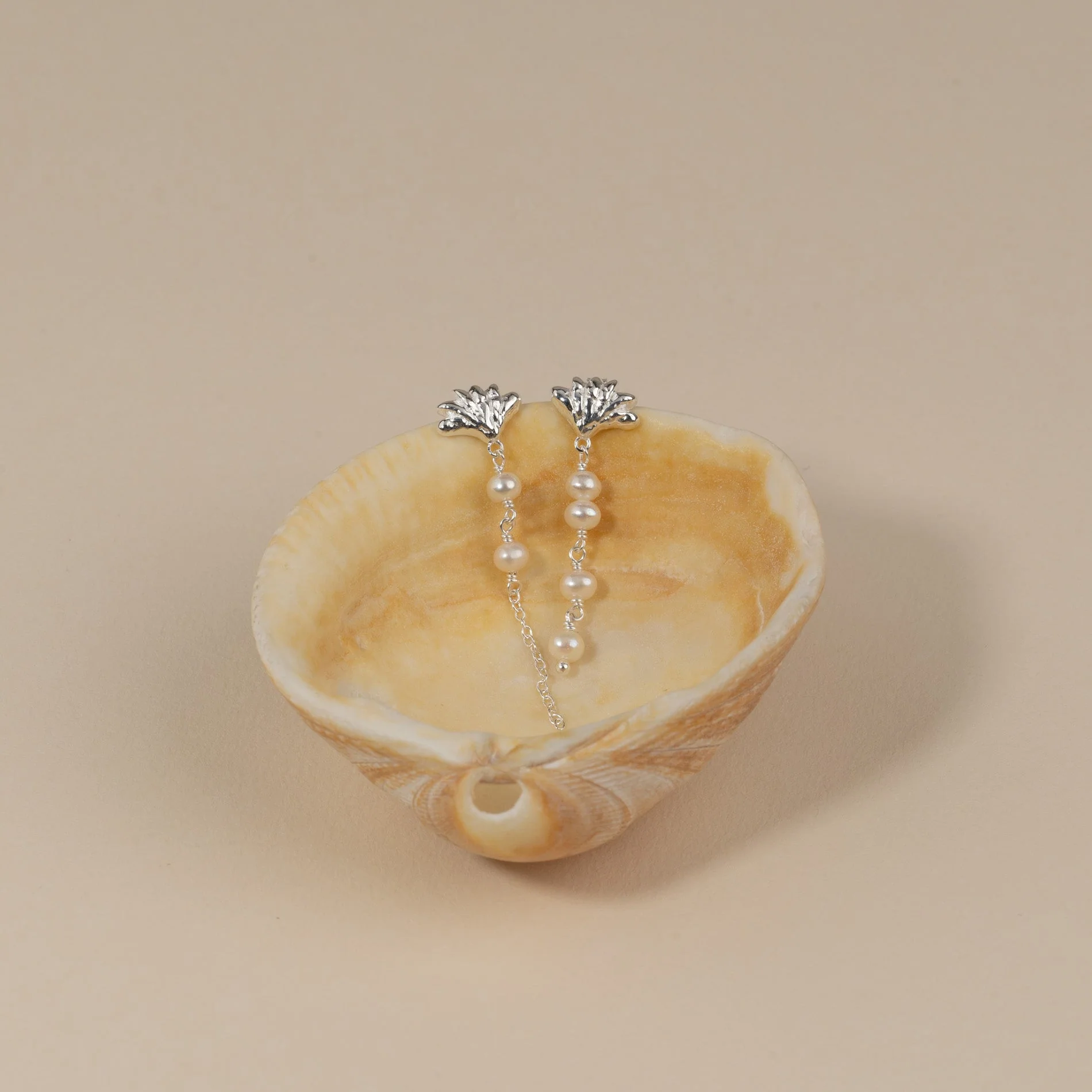 SHELLY PEARL DROP SILVER EARRING