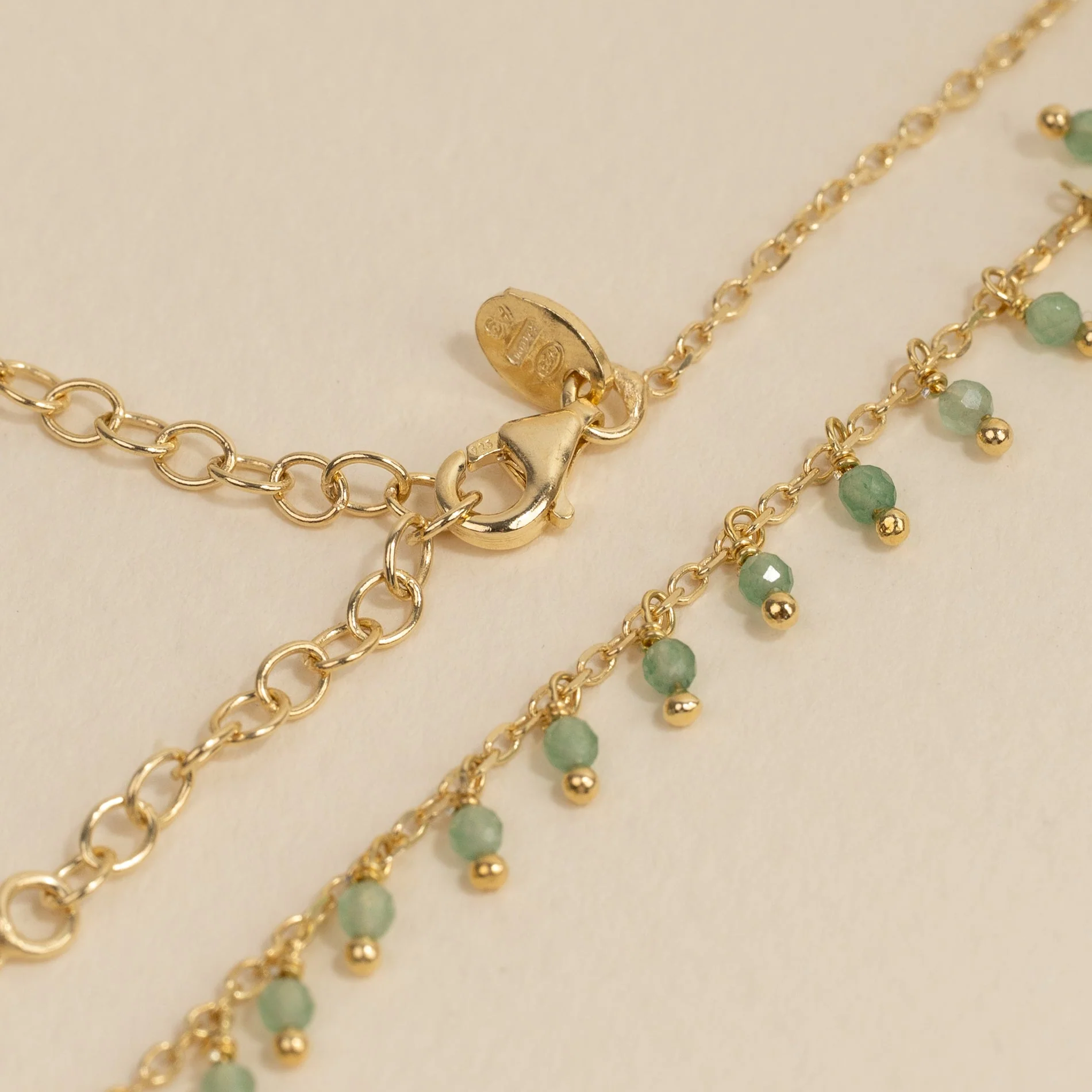 SIENNA GREEN AVENTURINE GOLDEN NECKLACE - Image 2