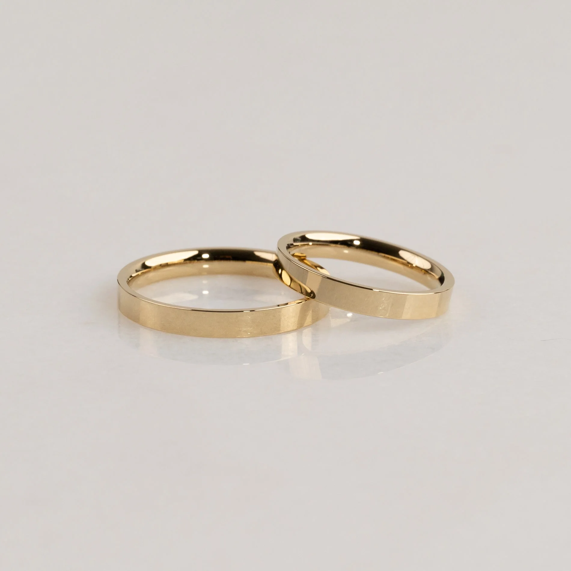 SIMPLE FLAT COMFORT WEDDING BAND - 3.5mm - YG - Image 3