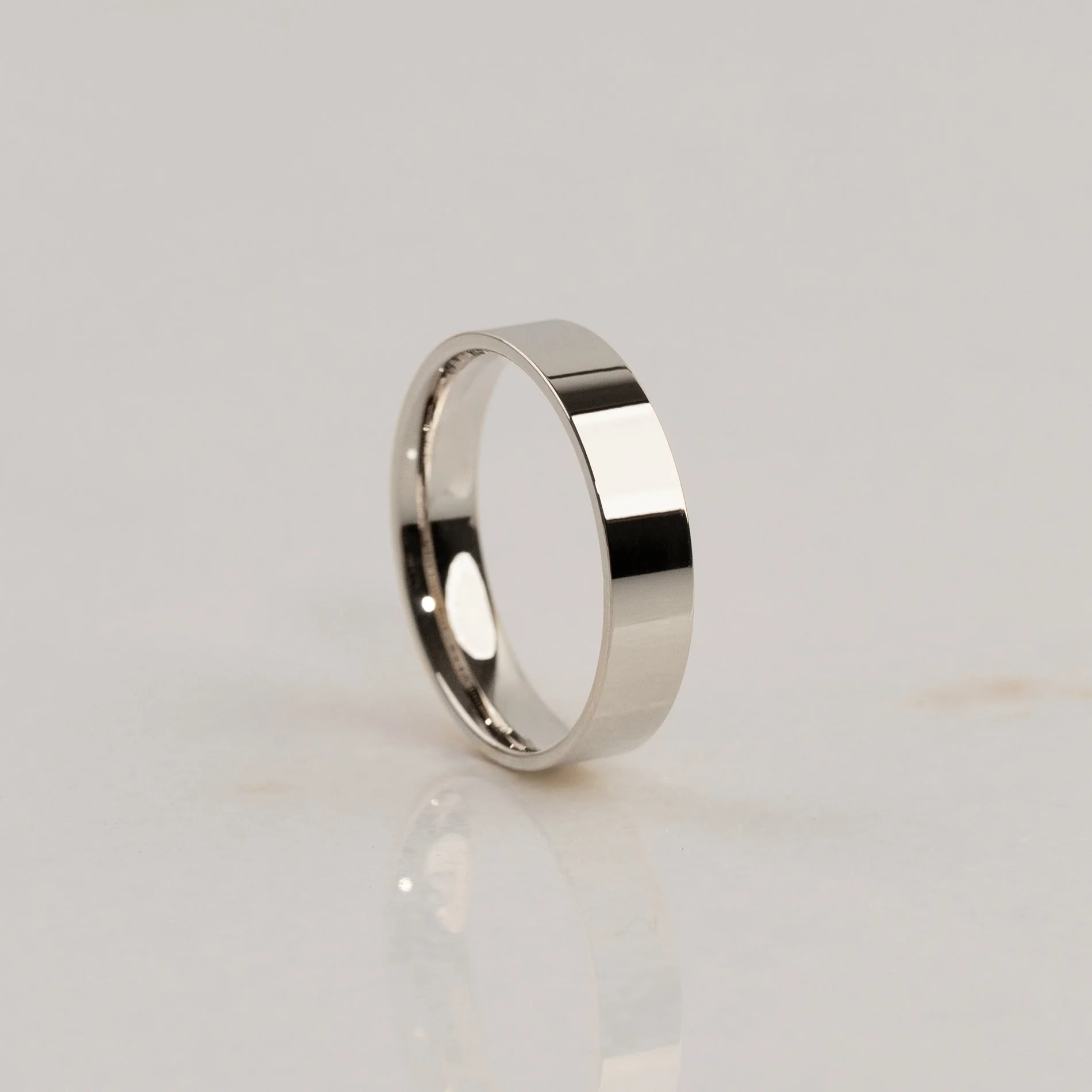 SIMPLE FLAT COMFORT WEDDING BAND - WG - Image 6