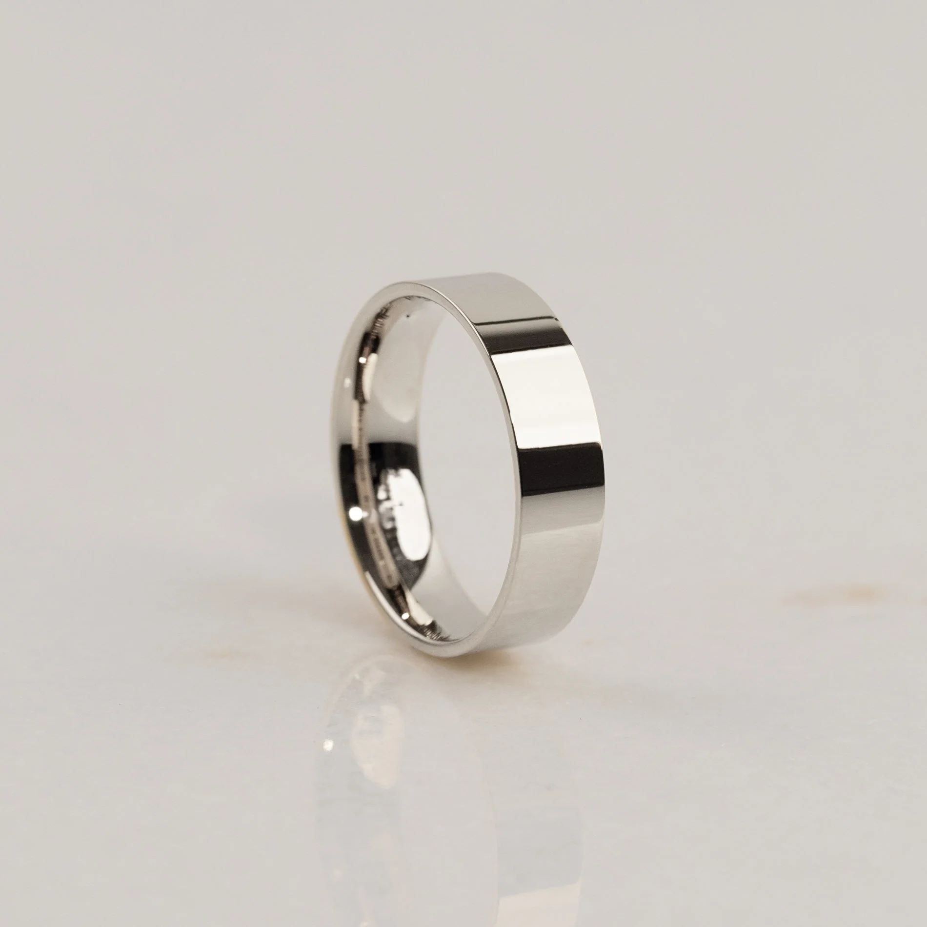 SIMPLE FLAT COMFORT WEDDING BAND - WG - Image 7