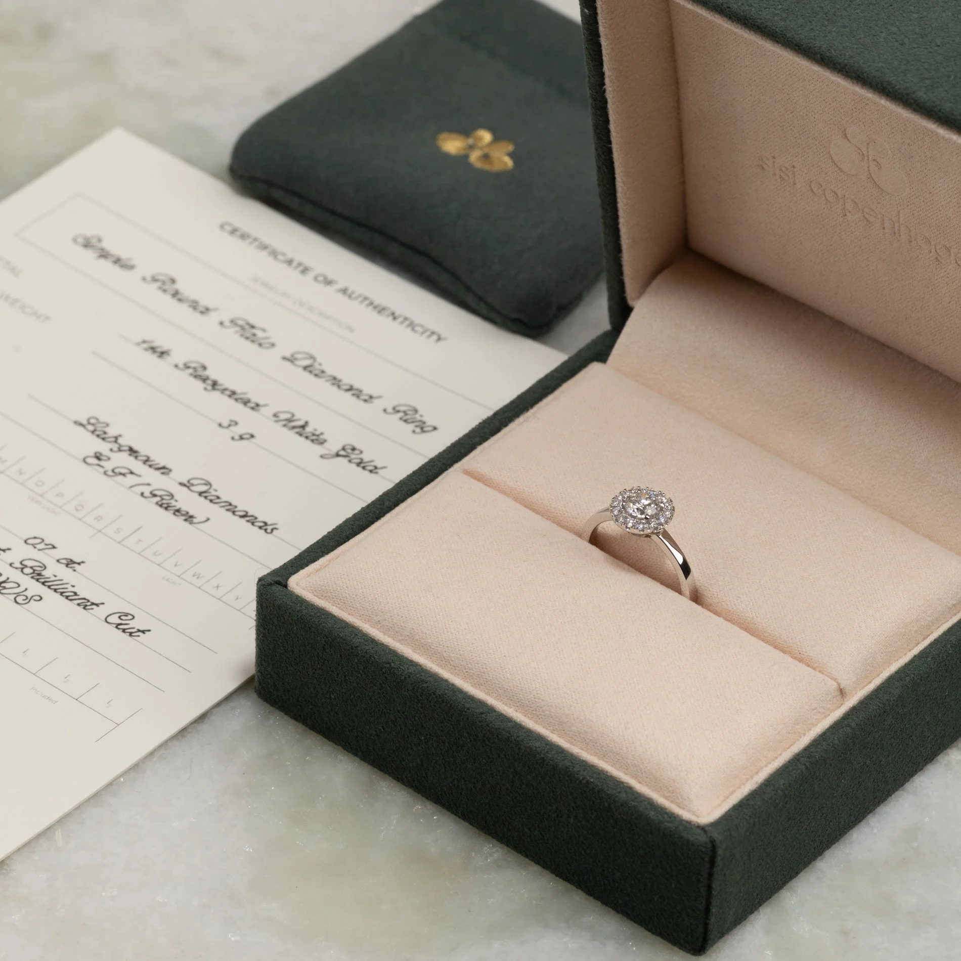 SIMPLE ROUND HALO LAB-DIAMOND RING - 0.7ct - WG - Image 9
