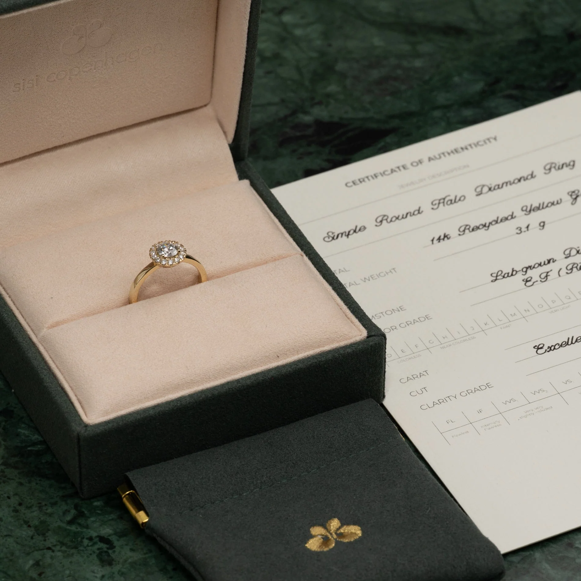SIMPLE ROUND HALO LAB-DIAMOND RING - 0.7ct - YG - Image 6