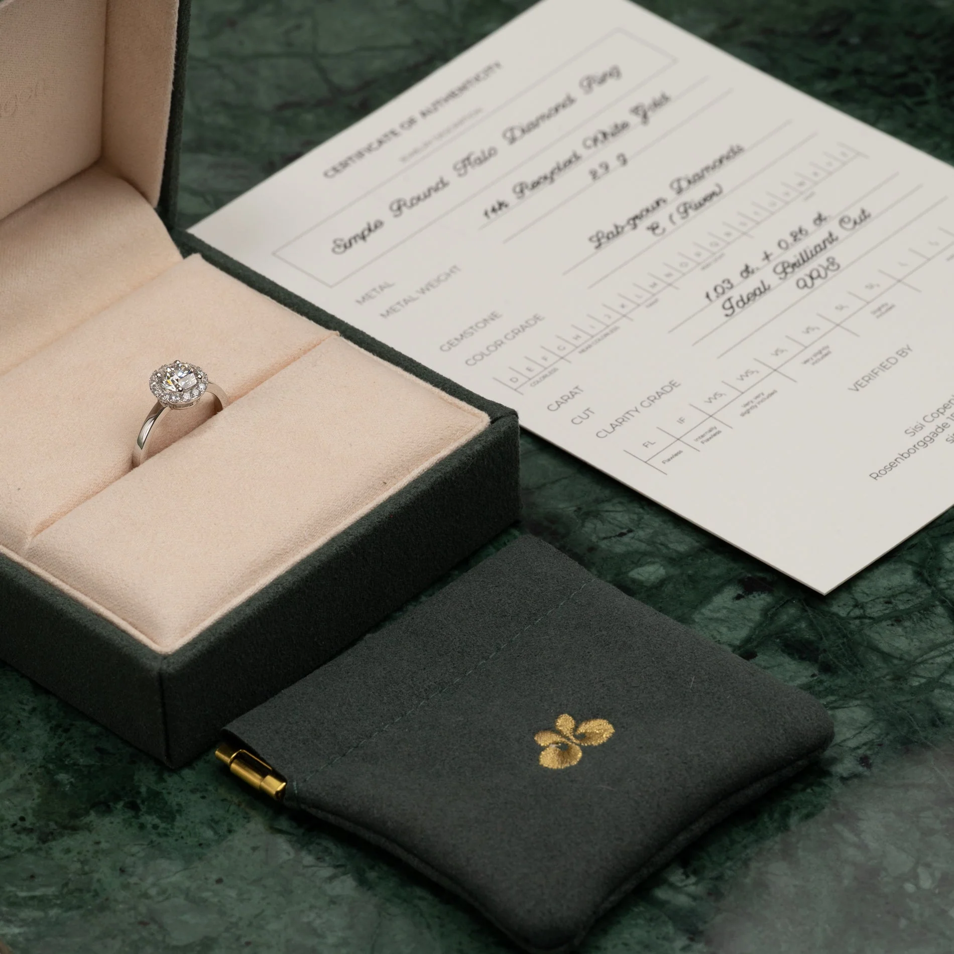 SIMPLE ROUND HALO LAB-DIAMOND RING - 1.25ct - WG - Image 5