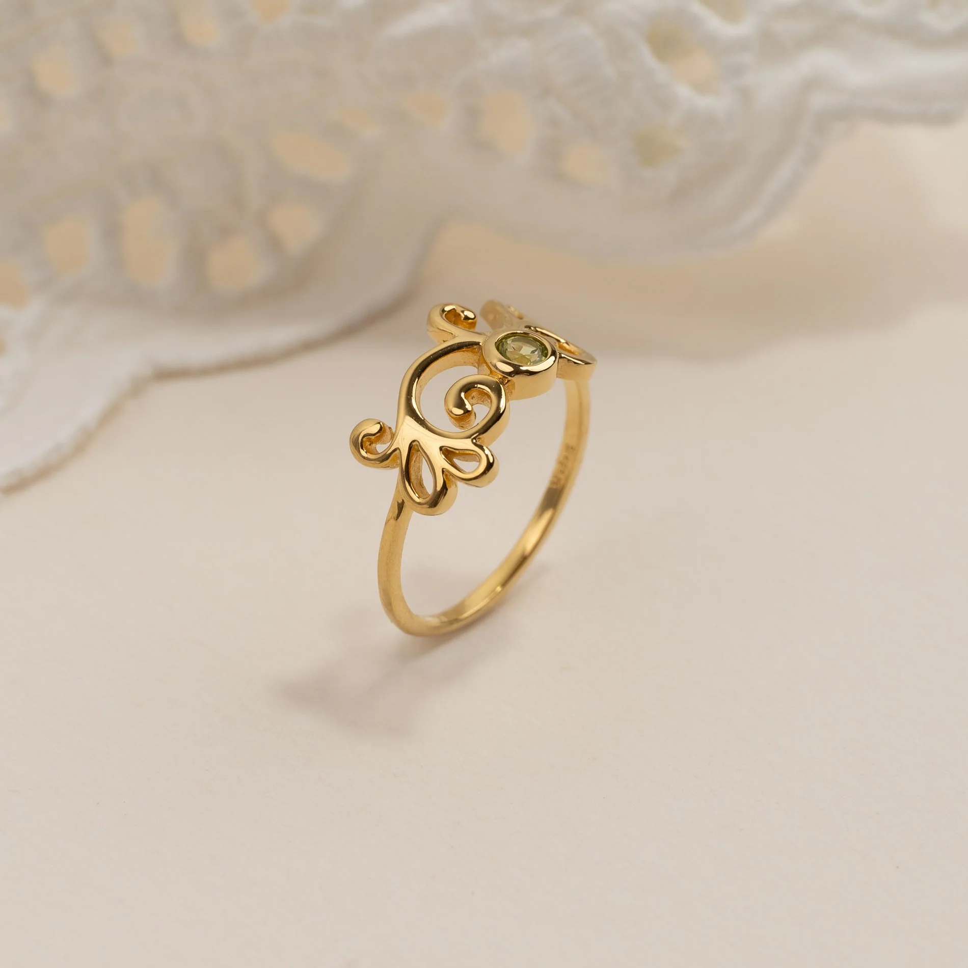 SOLEA GREEN PERIDOT GOLDEN RING - Image 3