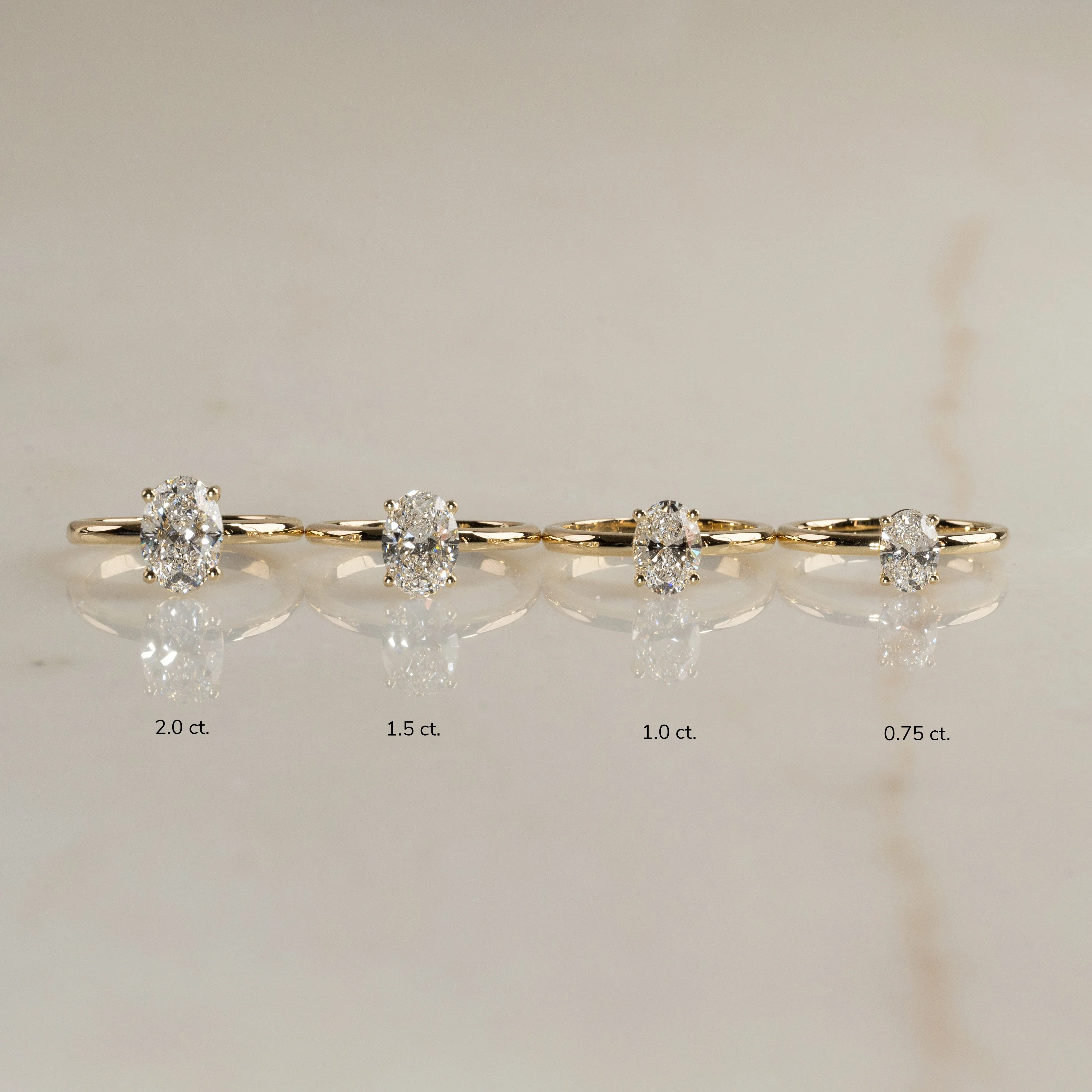 SOLITAIRE OVAL-CUT LAB-DIAMOND RING - 2.0ct - YG - Image 17