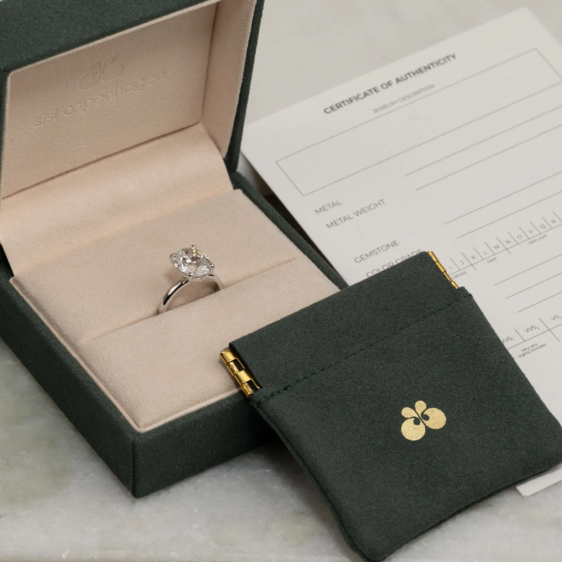 SOLITAIRE OVAL-CUT LAB-DIAMOND RING - 4.0ct - WG - Image 4