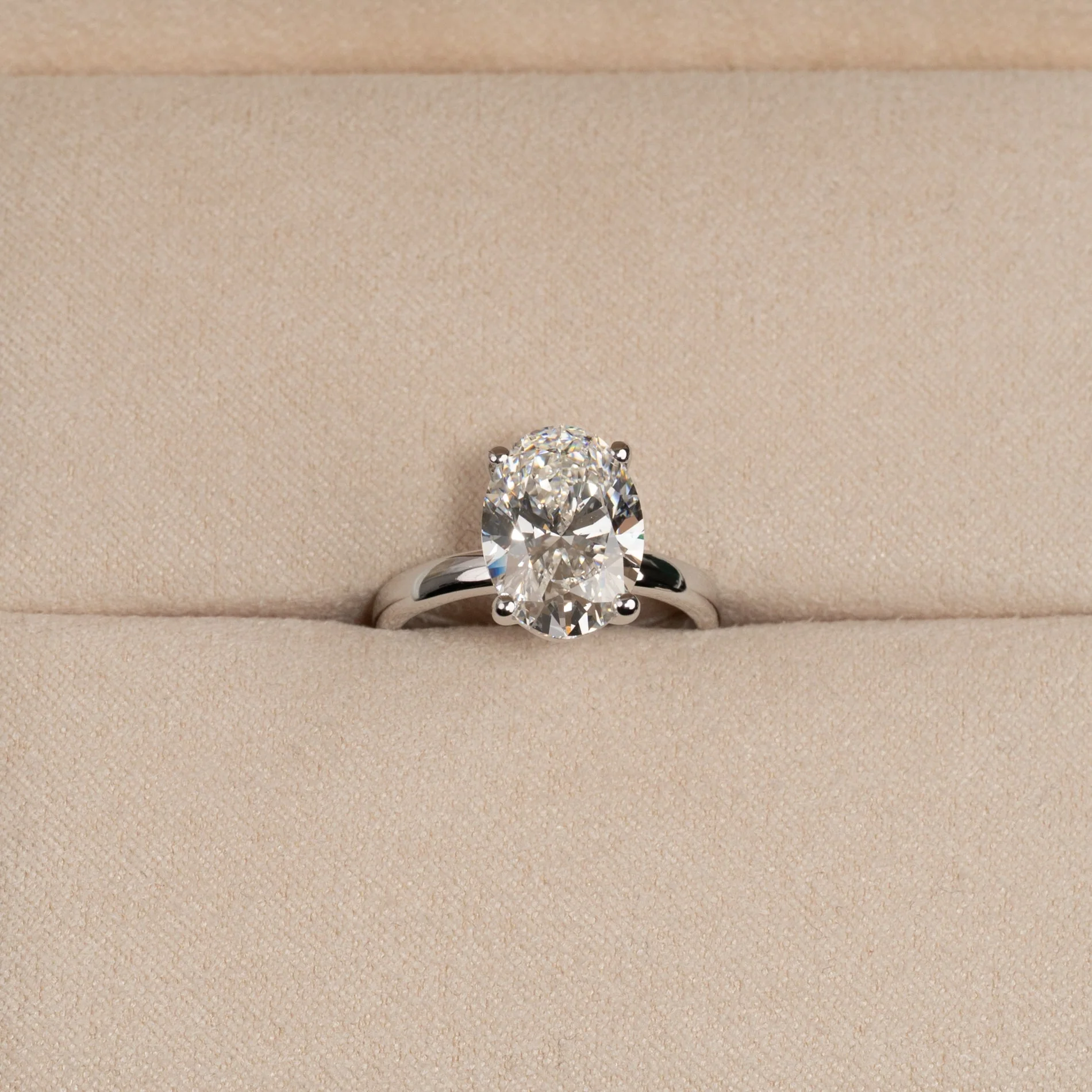 SOLITAIRE OVAL-CUT LAB-DIAMOND RING - 4.0ct - WG - Image 6