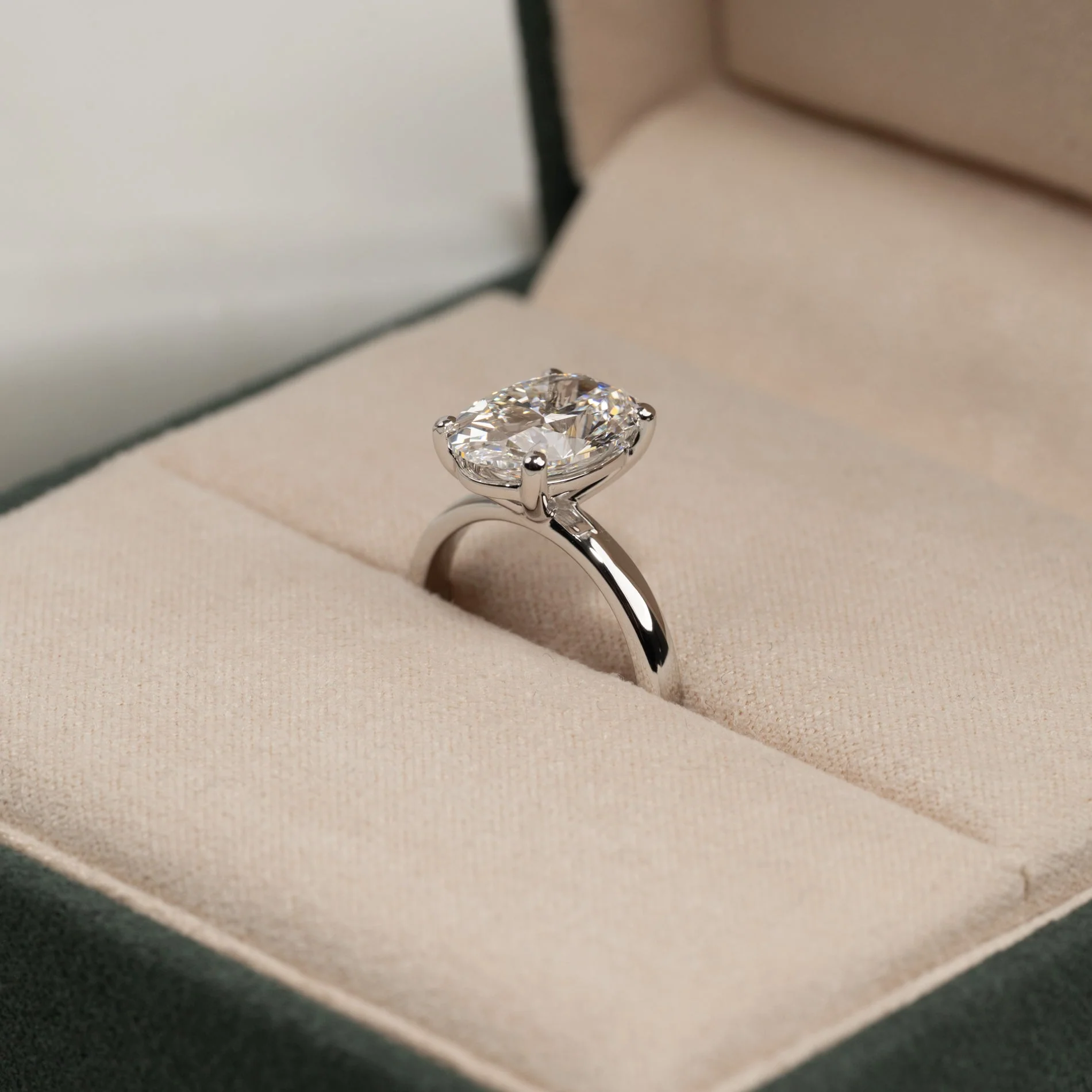 SOLITAIRE OVAL-CUT LAB-DIAMOND RING - 4.0ct - WG - Image 7