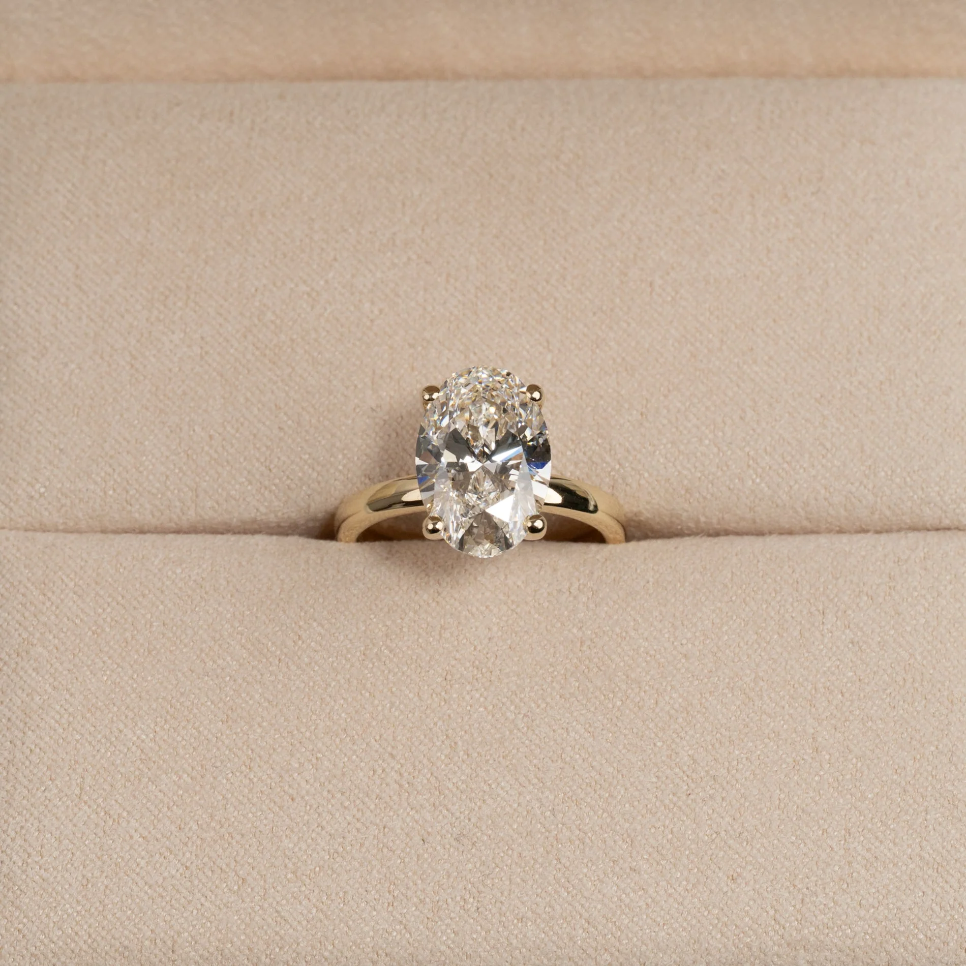 SOLITAIRE OVAL-CUT LAB-DIAMOND RING - 4.0ct - YG - Image 3