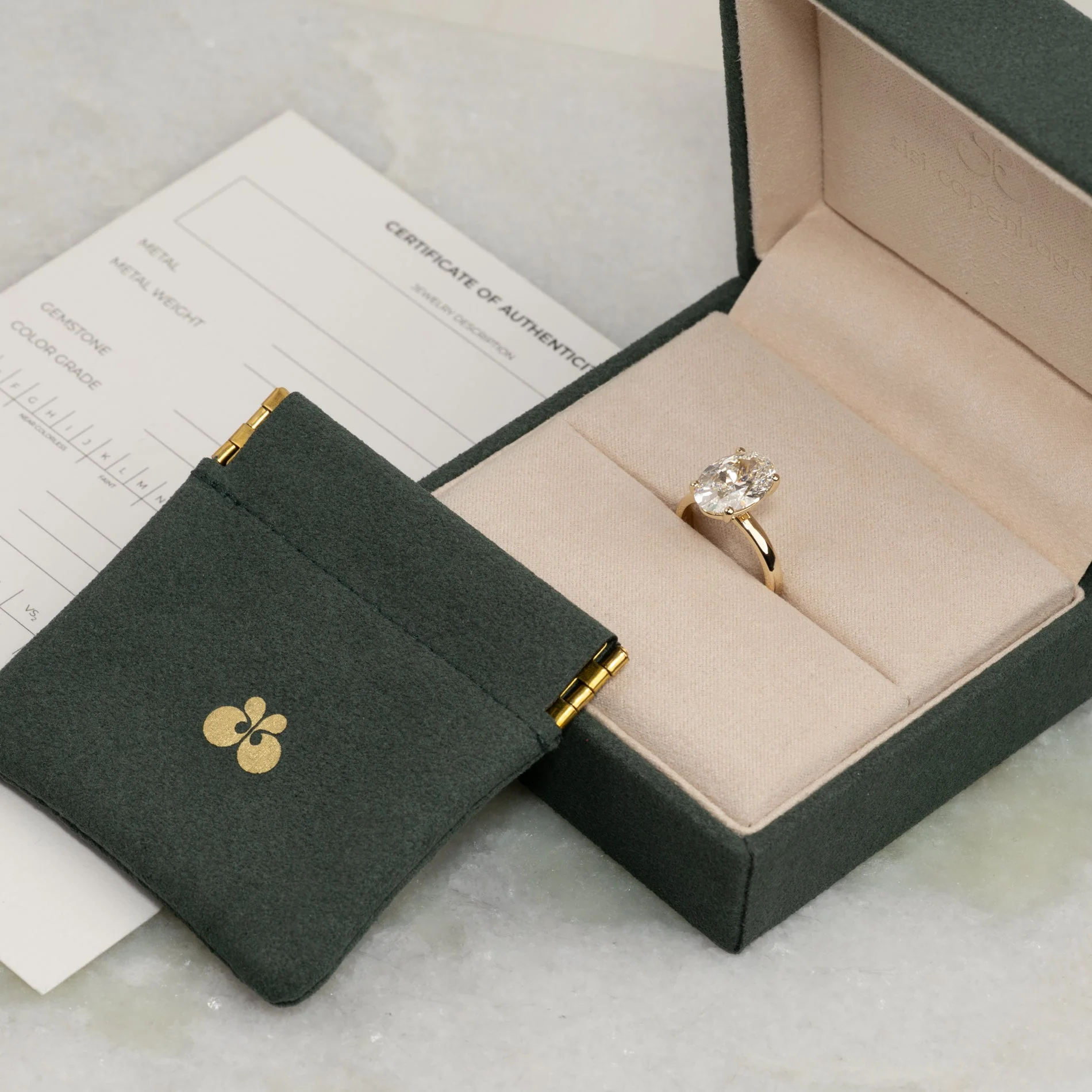 SOLITAIRE OVAL-CUT LAB-DIAMOND RING - 4.0ct - YG - Image 6