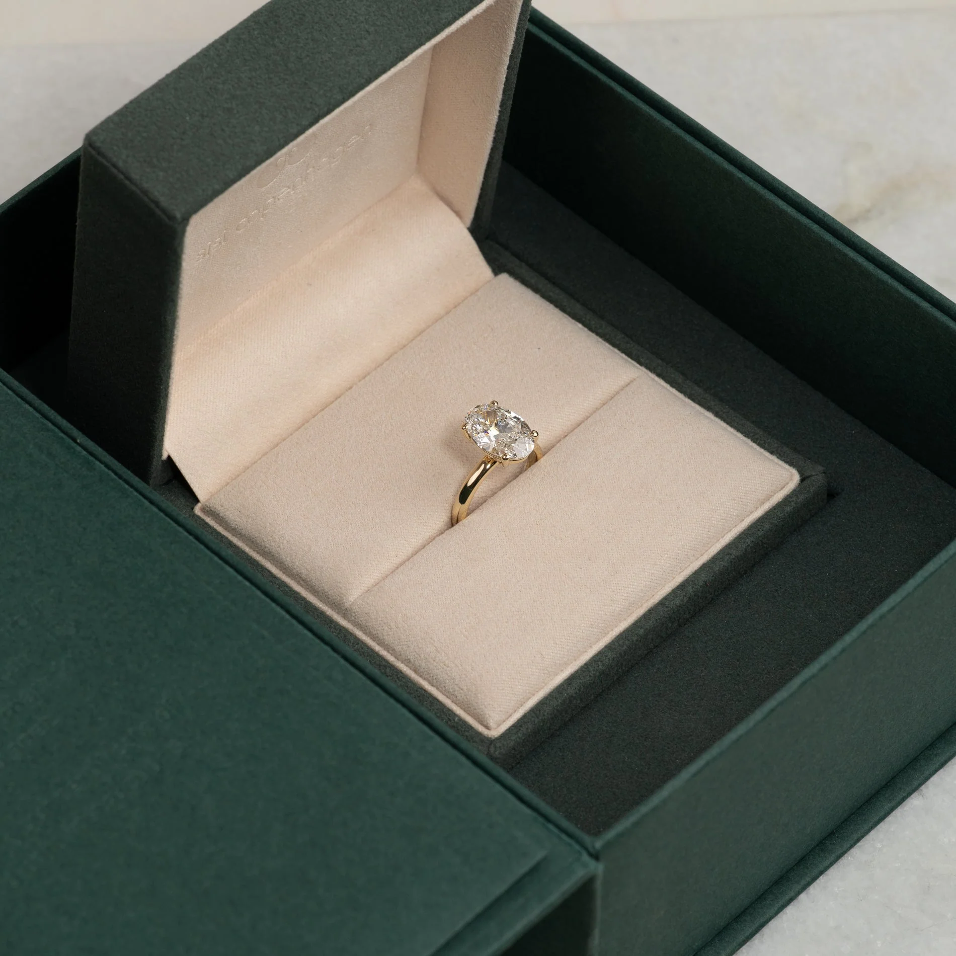 SOLITAIRE OVAL-CUT LAB-DIAMOND RING - 4.0ct - YG - Image 8