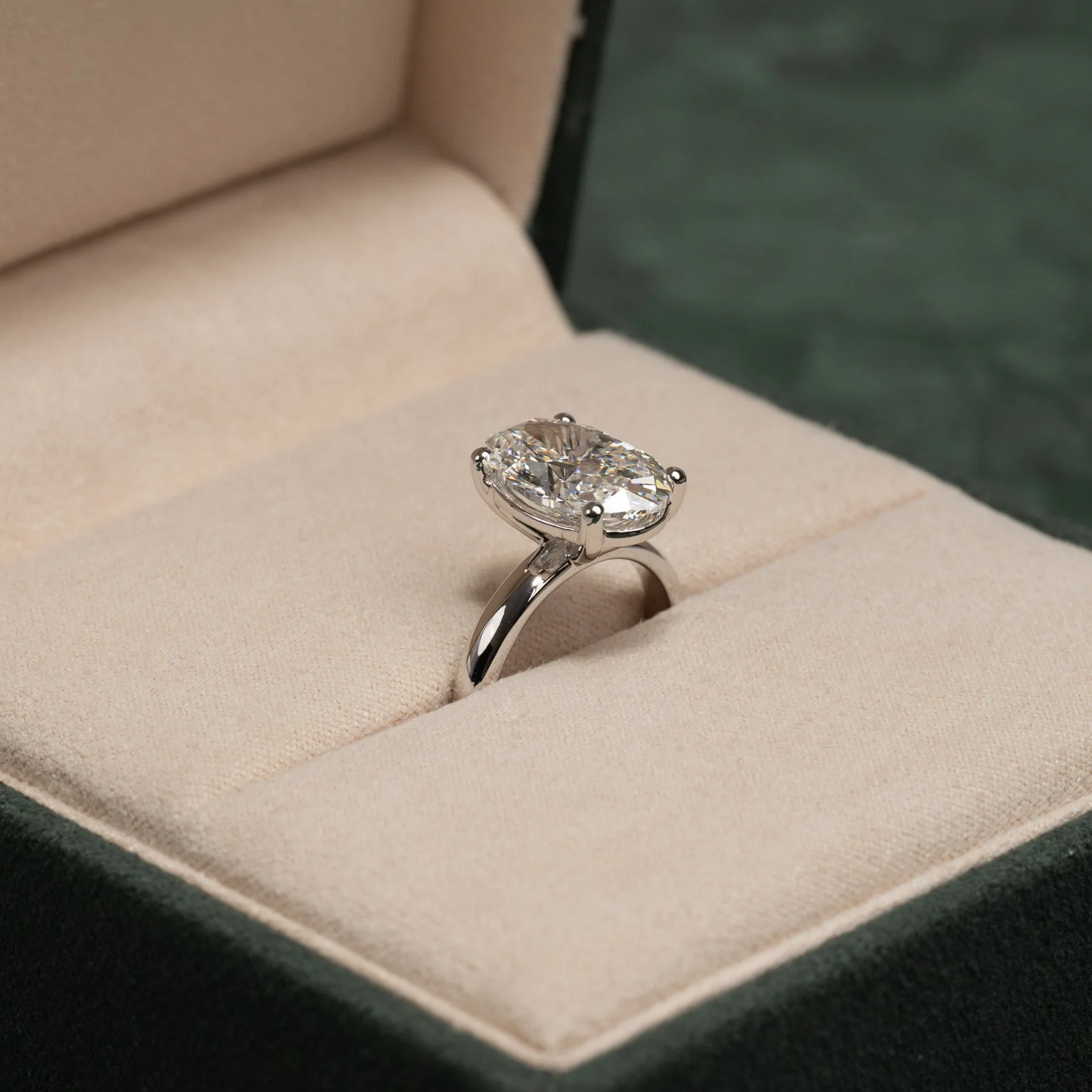 SOLITAIRE OVAL-CUT LAB-DIAMOND RING - 5.0ct - WG - Image 3