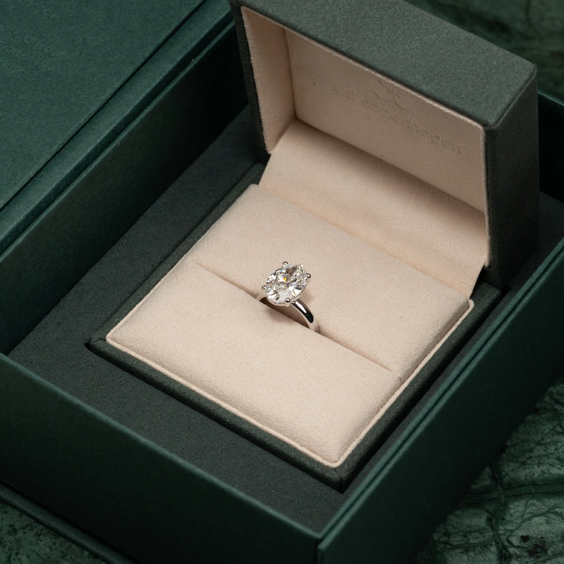 SOLITAIRE OVAL-CUT LAB-DIAMOND RING - 5.0ct - WG - Image 7