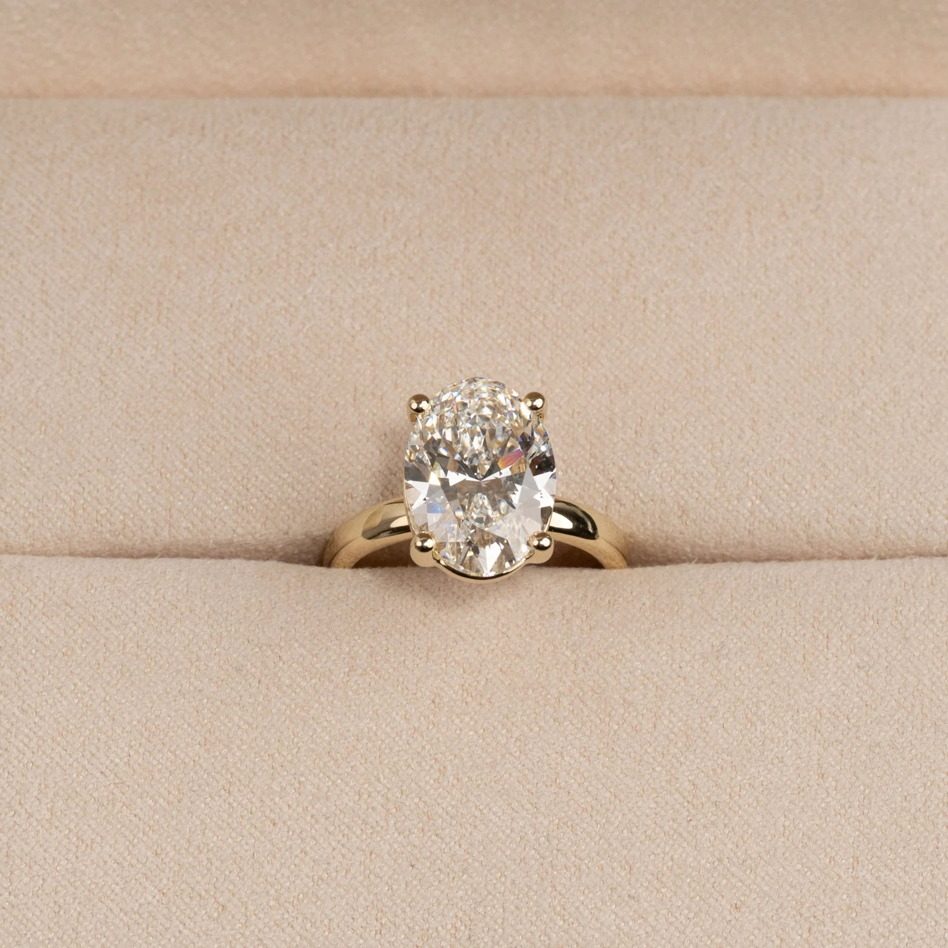 SOLITAIRE OVAL-CUT LAB-DIAMOND RING - 5.0ct - YG - Image 4