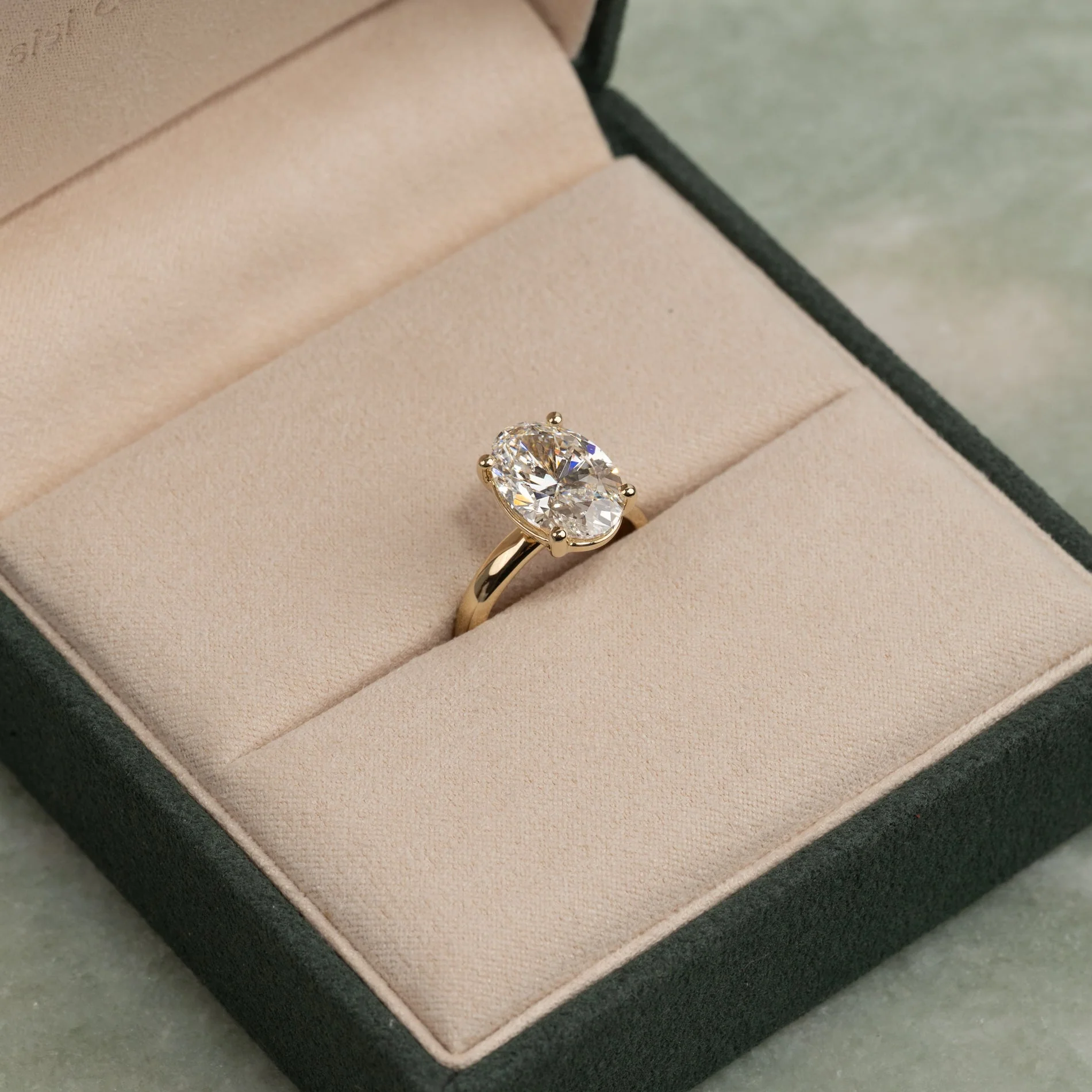 SOLITAIRE OVAL-CUT LAB-DIAMOND RING - 5.0ct - YG - Image 6