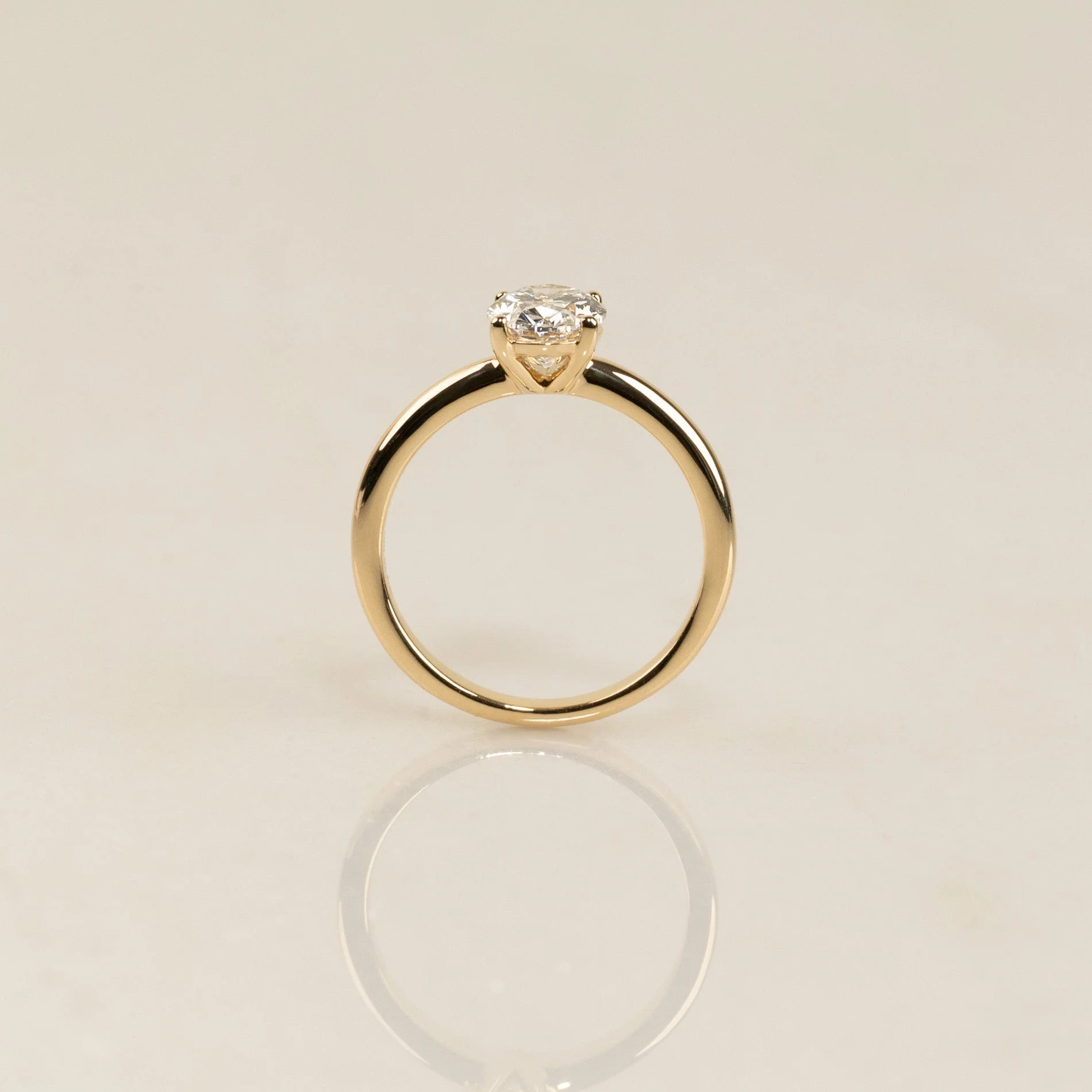SOLITAIRE OVAL-CUT LOW SET DIAMOND RING - 1.25ct - Image 3