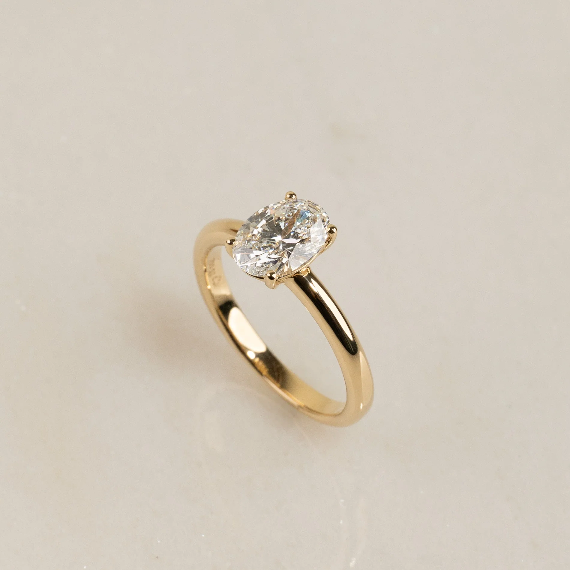 SOLITAIRE OVAL-CUT LOW SET DIAMOND RING - 1.25ct - Image 4