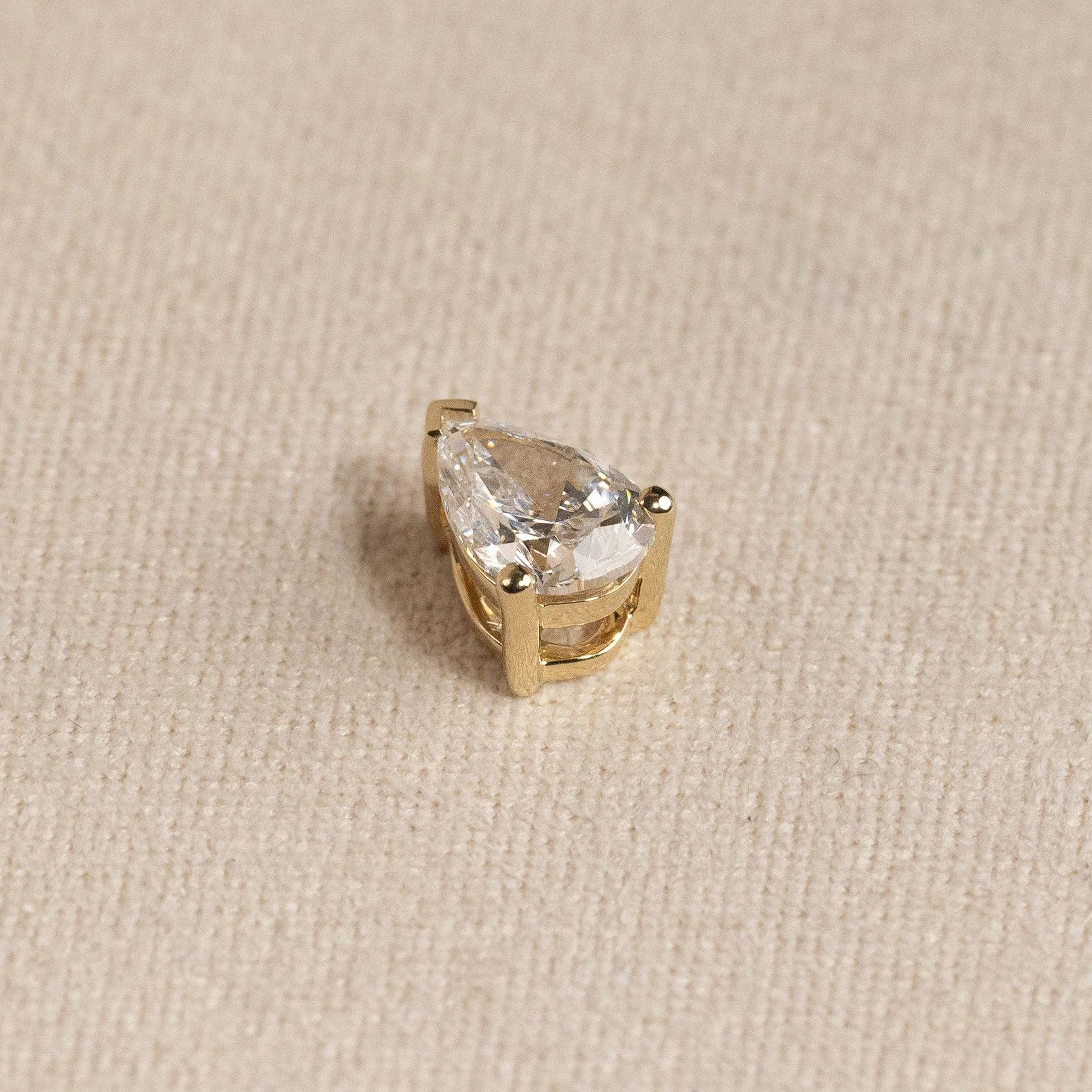 SOLITAIRE PEAR-CUT LAB-DIAMOND PENDANT - 0.65ct - YG