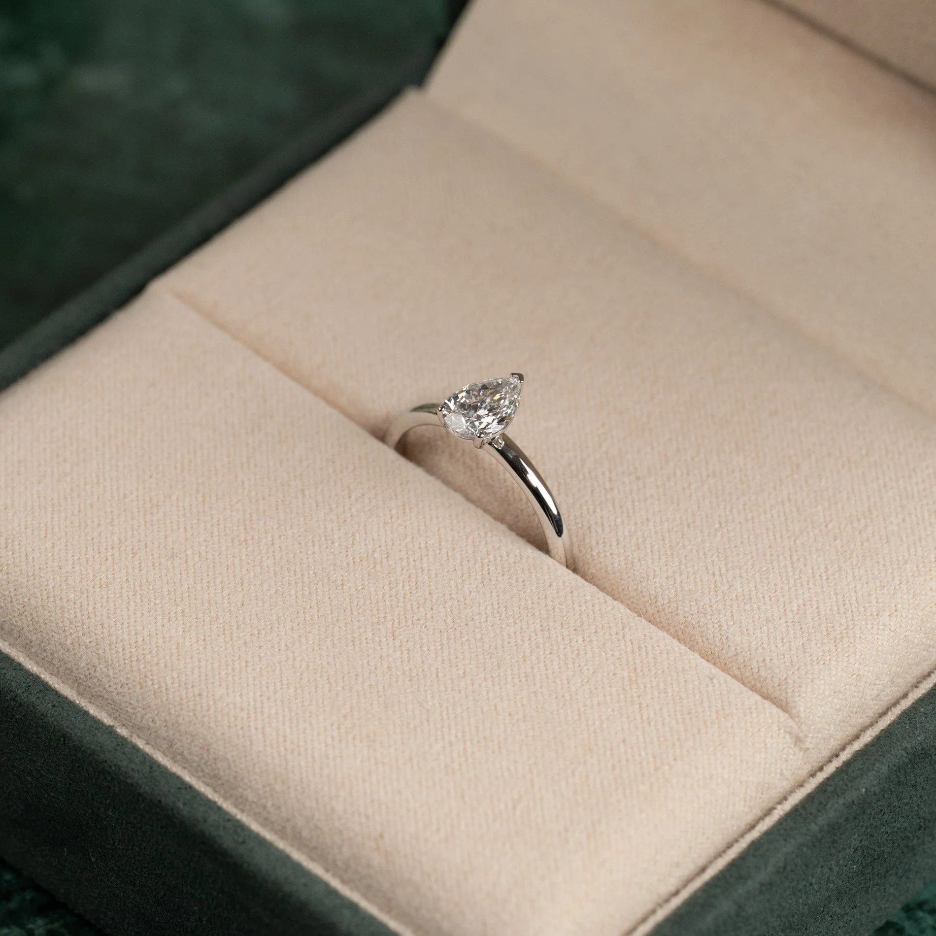 SOLITAIRE PEAR-CUT LAB-DIAMOND RING - 0.75ct - WG - Image 5